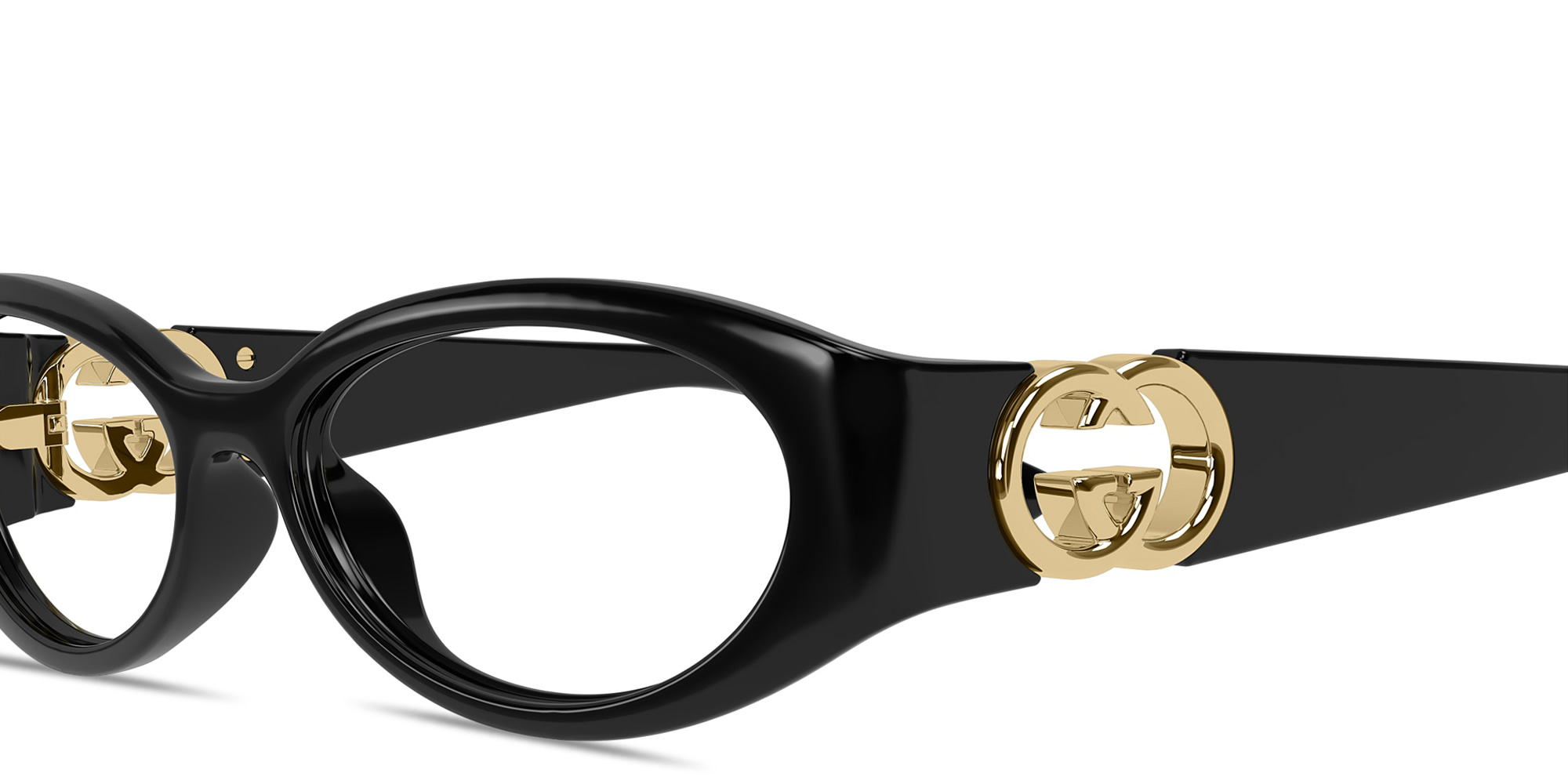 GUCCI GG Oval Eyeglasses in Black – Product Photo 3
