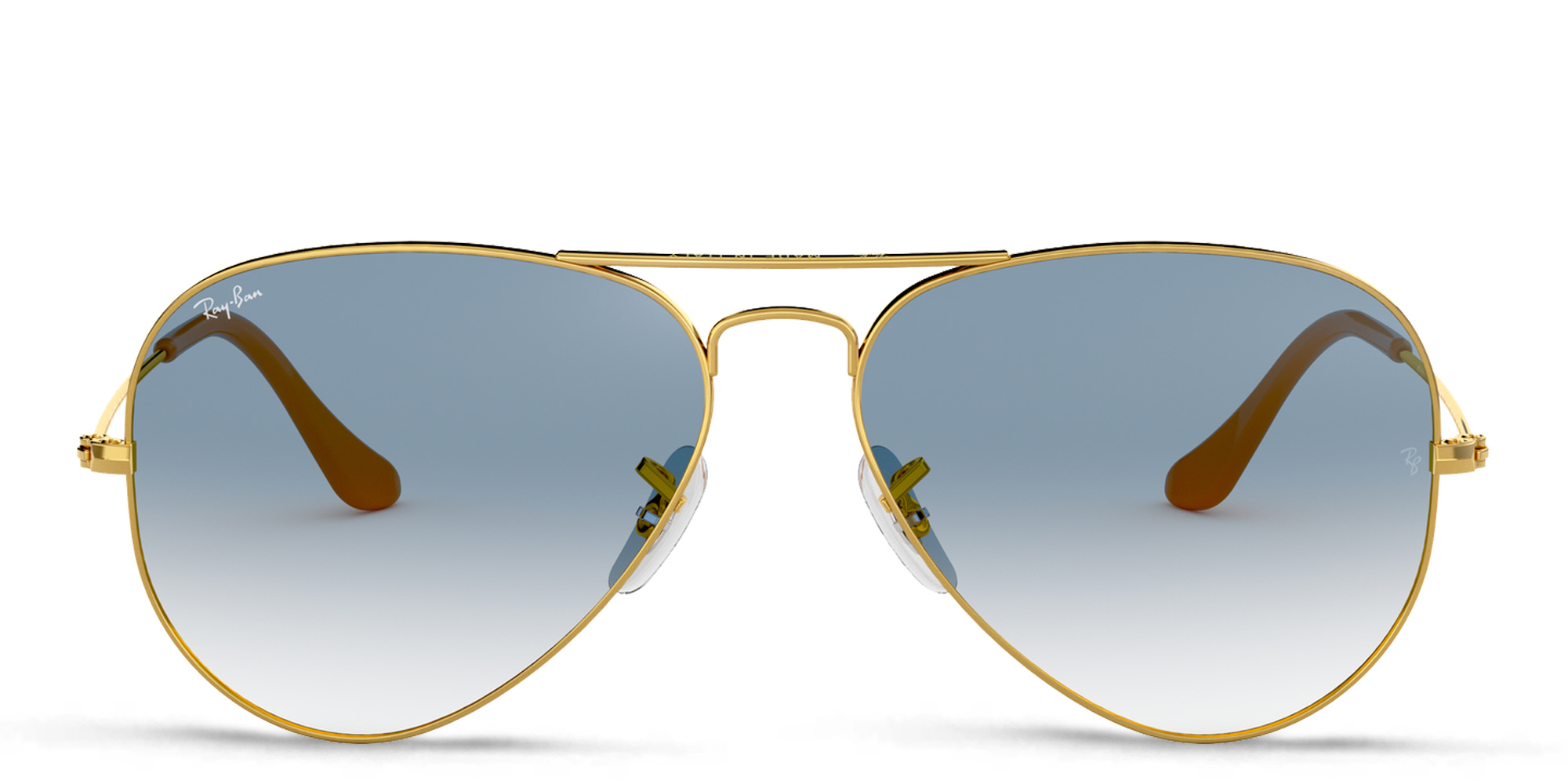Shop Ray-Ban Unisex Pilot Sunglasses in Metal in Gold online.