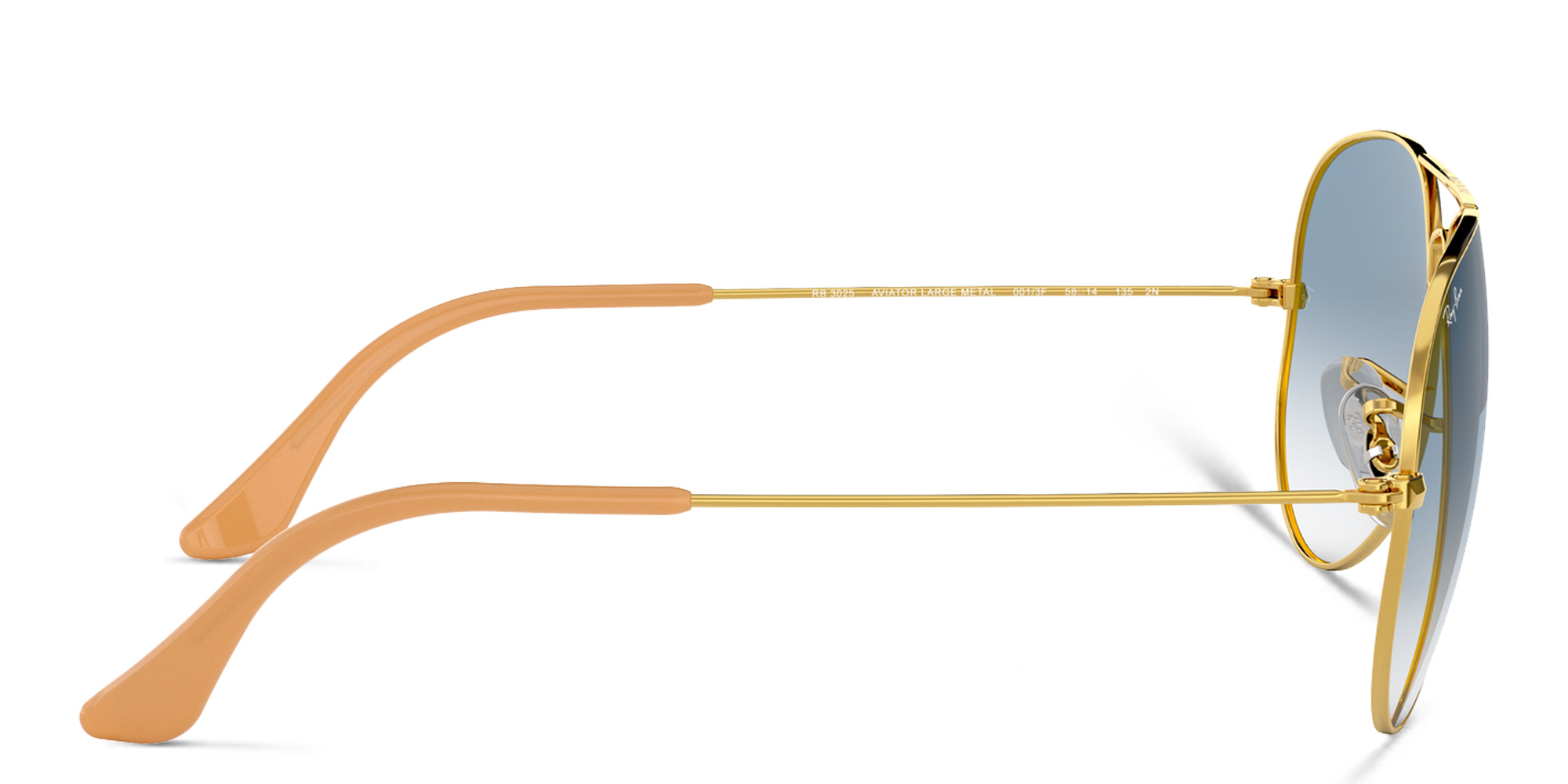 Shop Ray-Ban Unisex Pilot Sunglasses in Metal in Gold online.