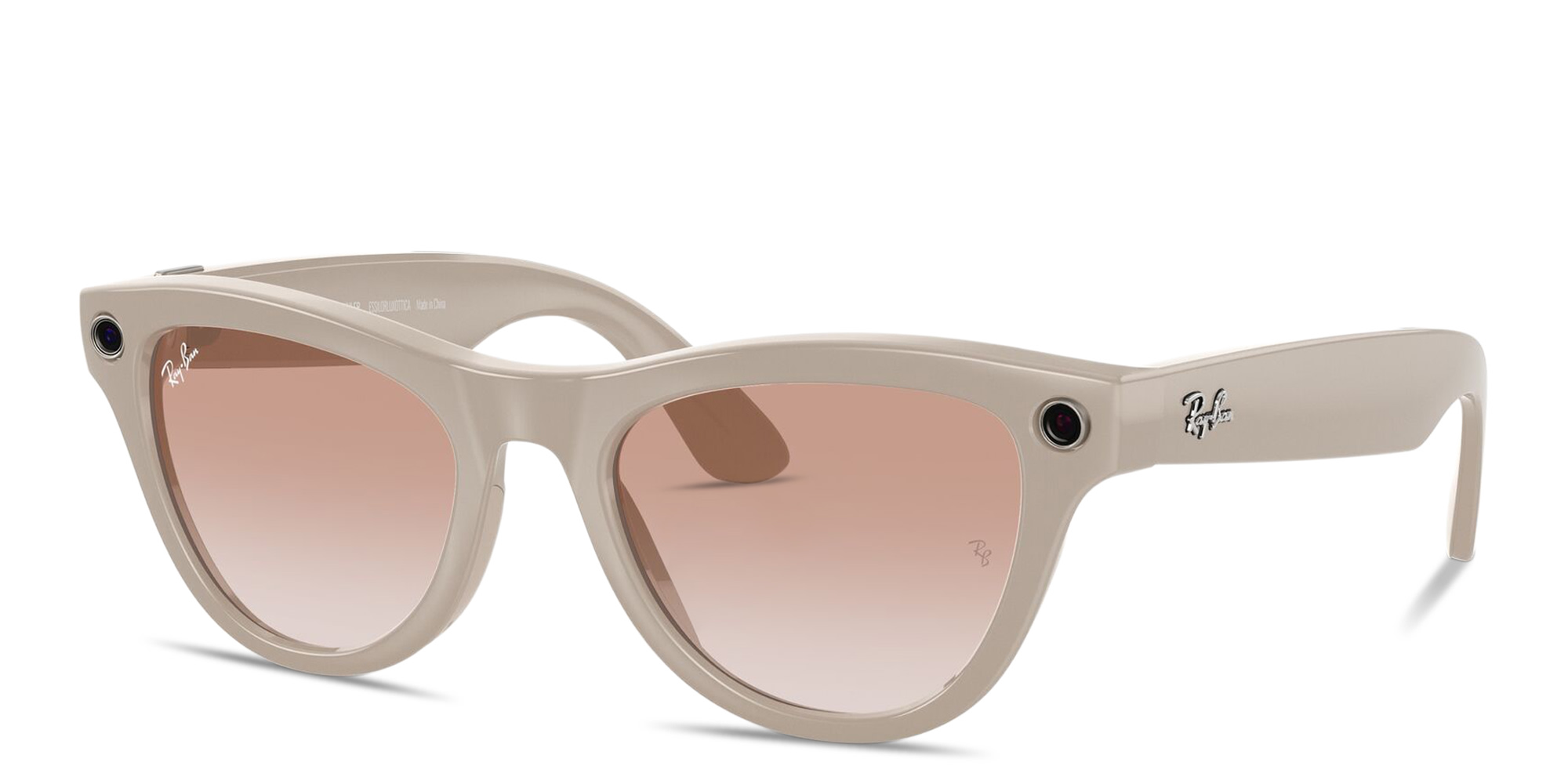 Shop Ray-Ban Meta Skyler Unisex Cat-Eye Sunglasses in Shiny Chalky Gray online.