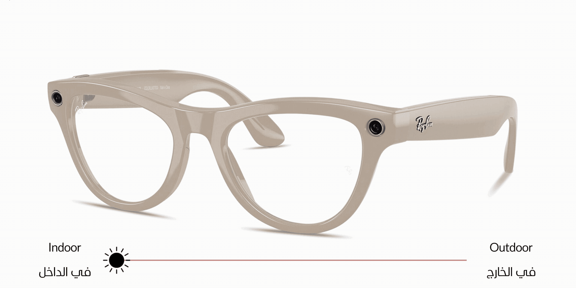 Shop Ray-Ban Meta Skyler Unisex Cat-Eye Sunglasses in Shiny Chalky Gray online.