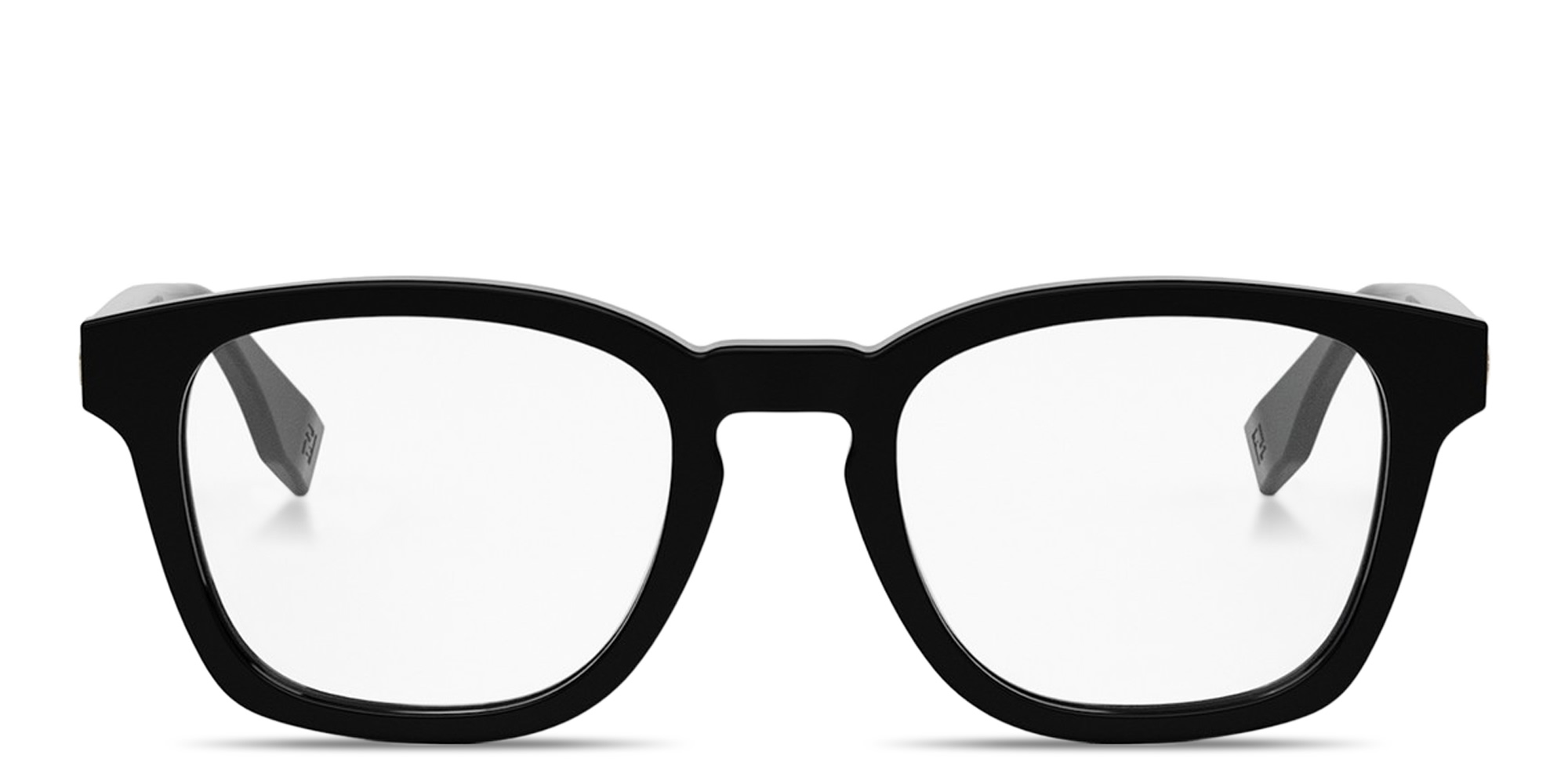 Shop FENDI Essential Unisex Square Eyeglasses in Black online.