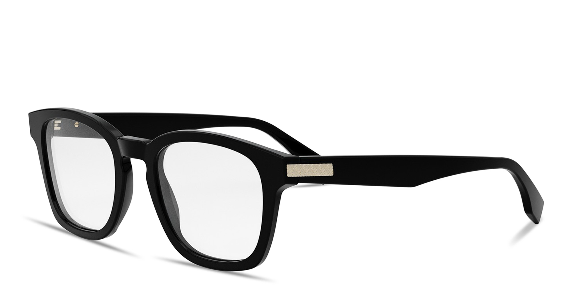 Shop FENDI Essential Unisex Square Eyeglasses in Black online.