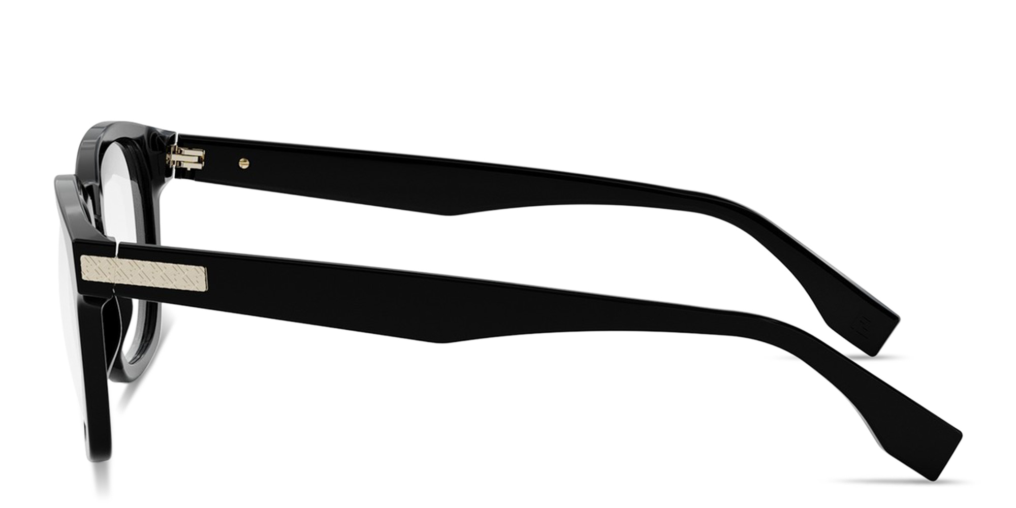 Shop FENDI Essential Unisex Square Eyeglasses in Black online.