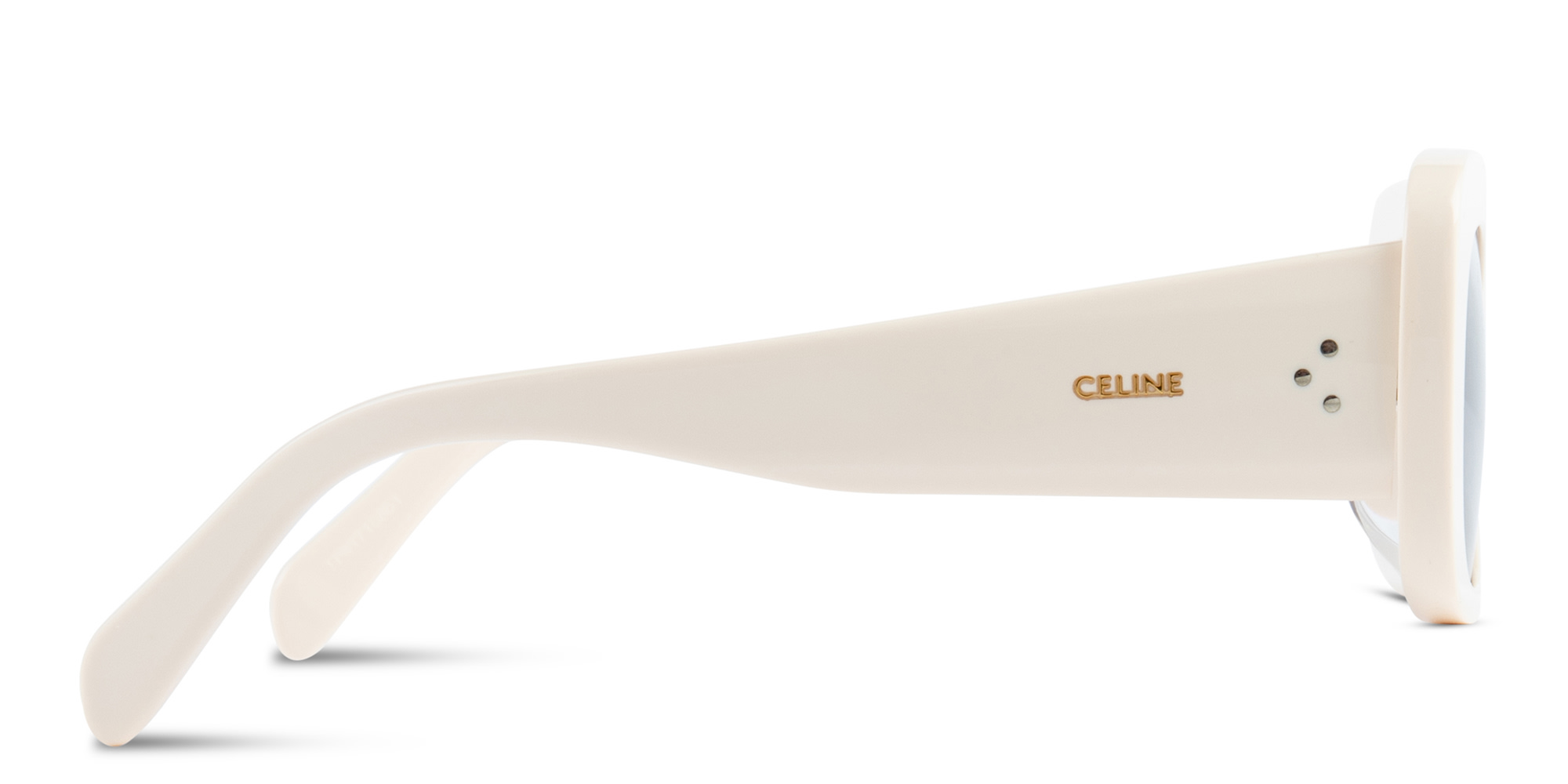 Shop CELINE CELINE 3 Dots Rectangle Sunglasses in White online.