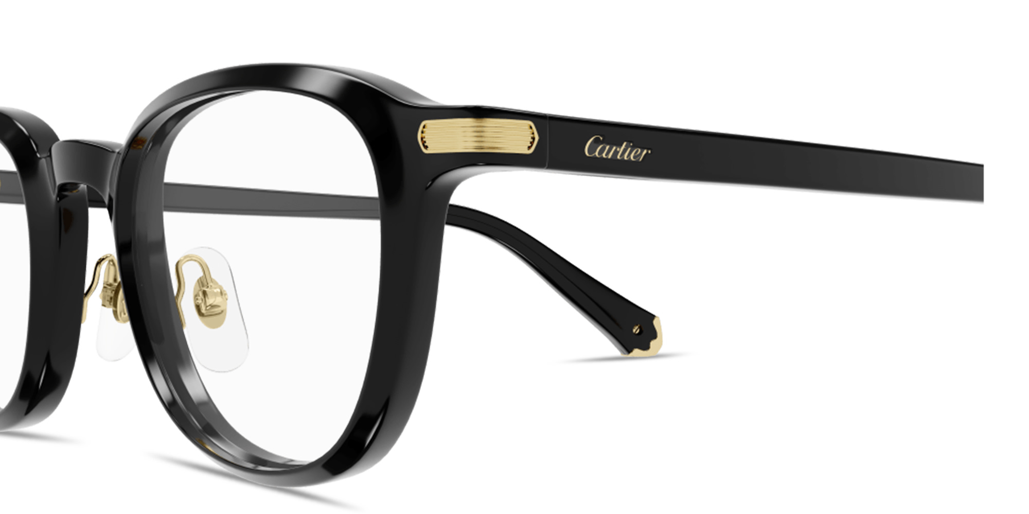 Shop Cartier Première de Cartier Square Eyeglasses in Black online.