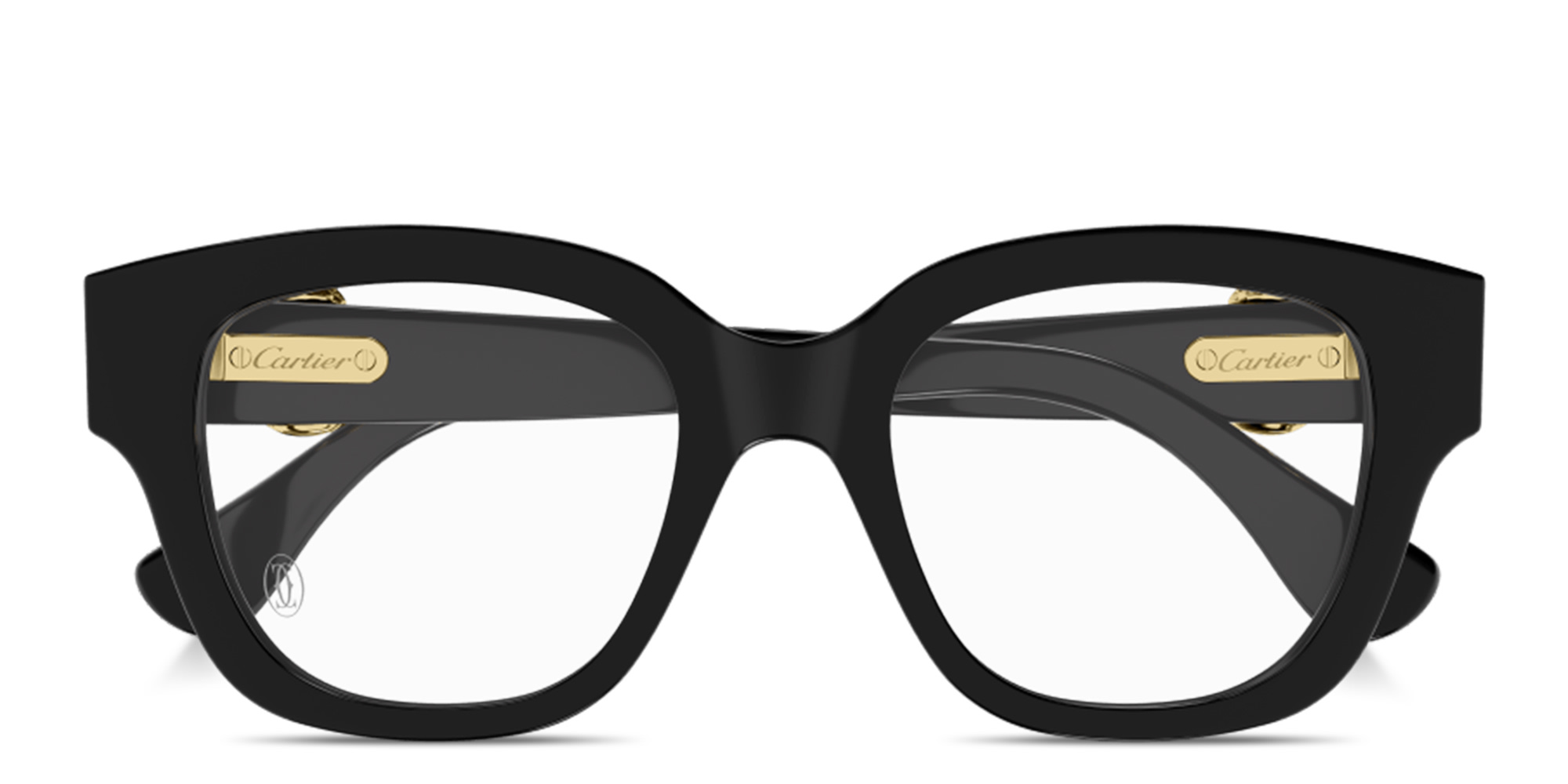 Cartier Panthère de Cartier Square Eyeglasses in Black – Product Photo 1