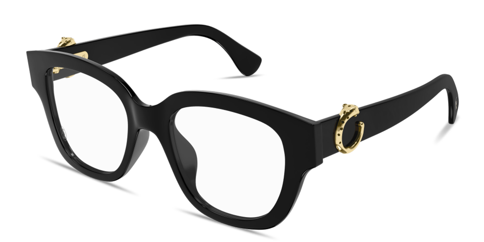 Cartier Panthère de Cartier Square Eyeglasses in Black – Product Photo 2