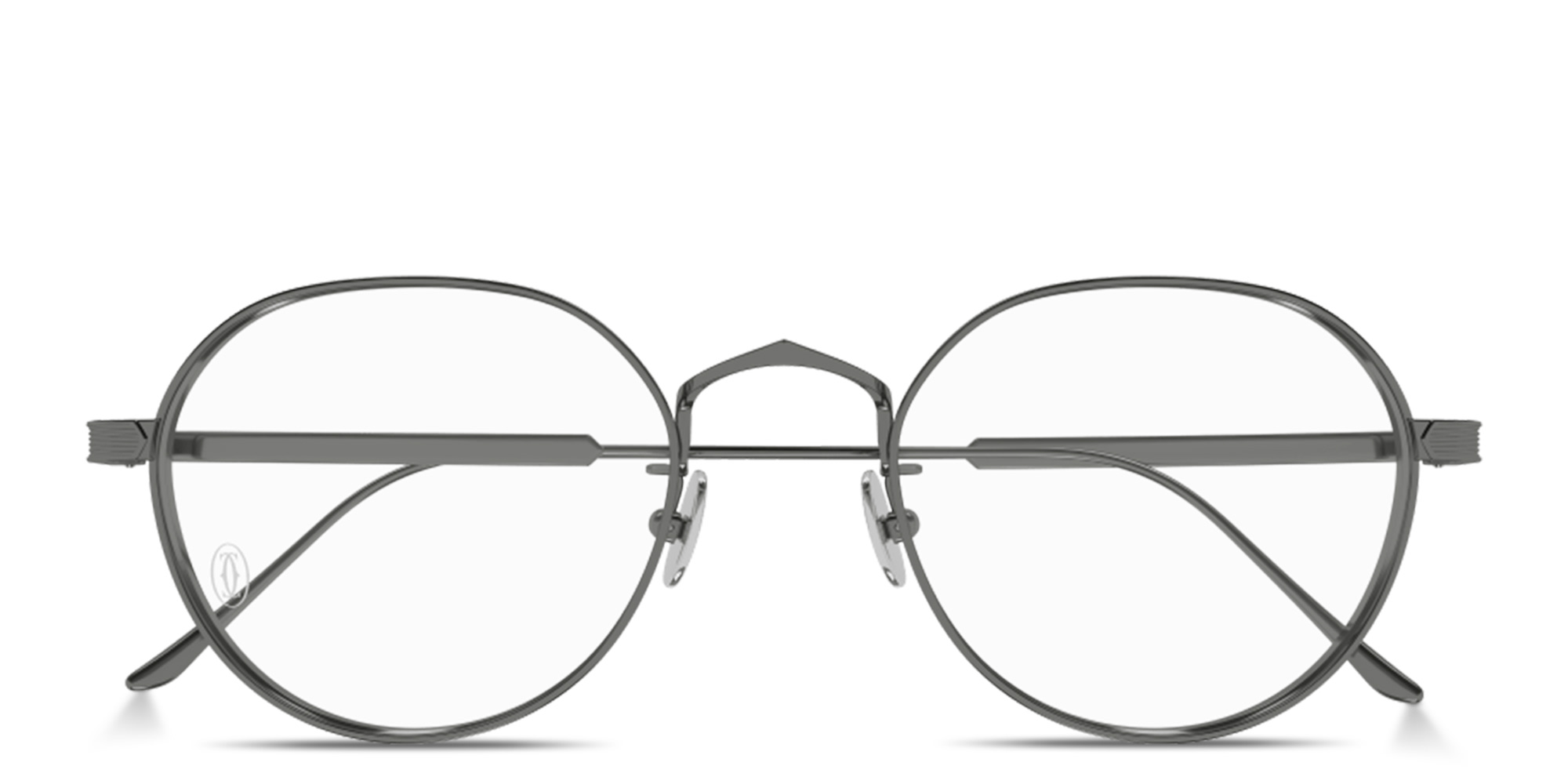 Shop Cartier Première de Cartier Unisex Panthos Eyeglasses in Ruthenium online.