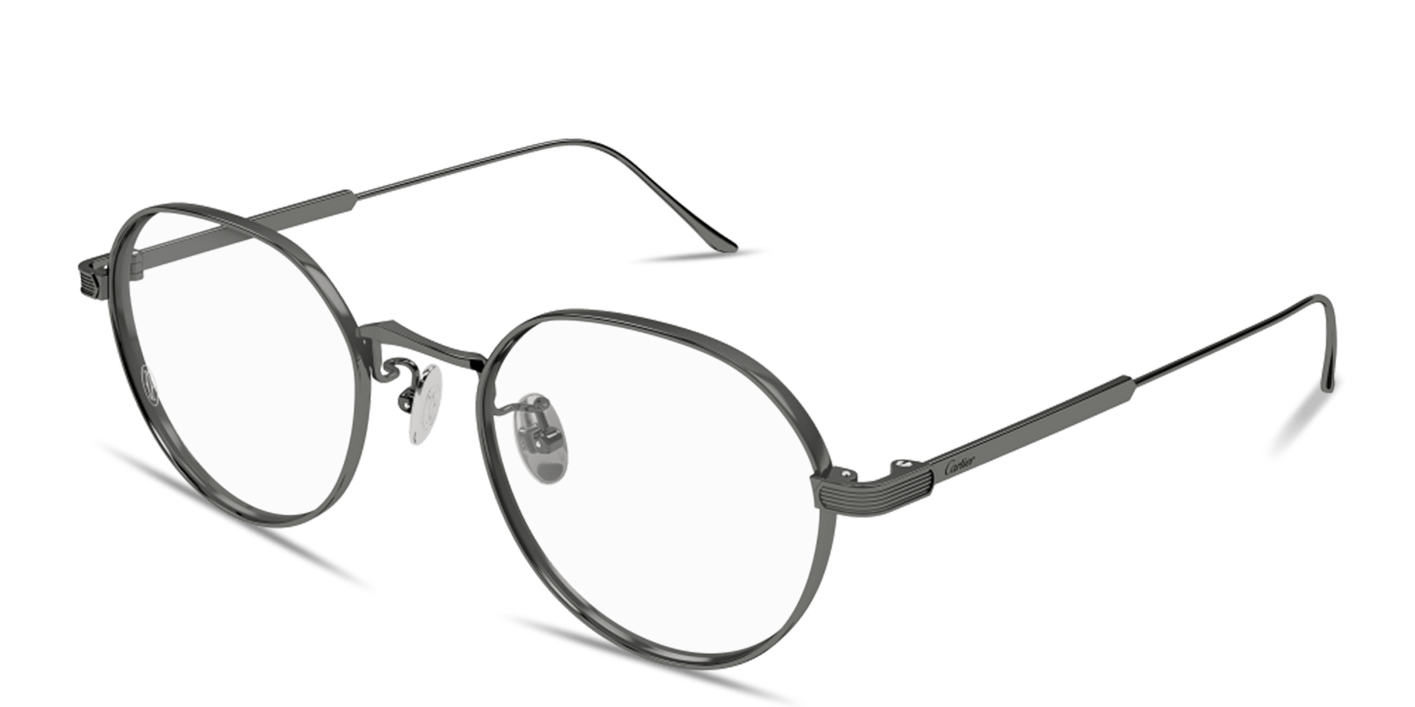 Shop Cartier Première de Cartier Unisex Panthos Eyeglasses in Ruthenium online.