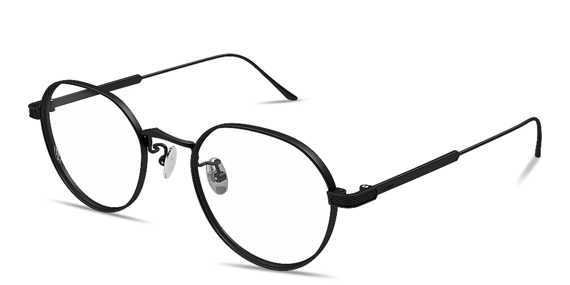 Shop Cartier Première de Cartier Unisex Panthos Eyeglasses in Black online.