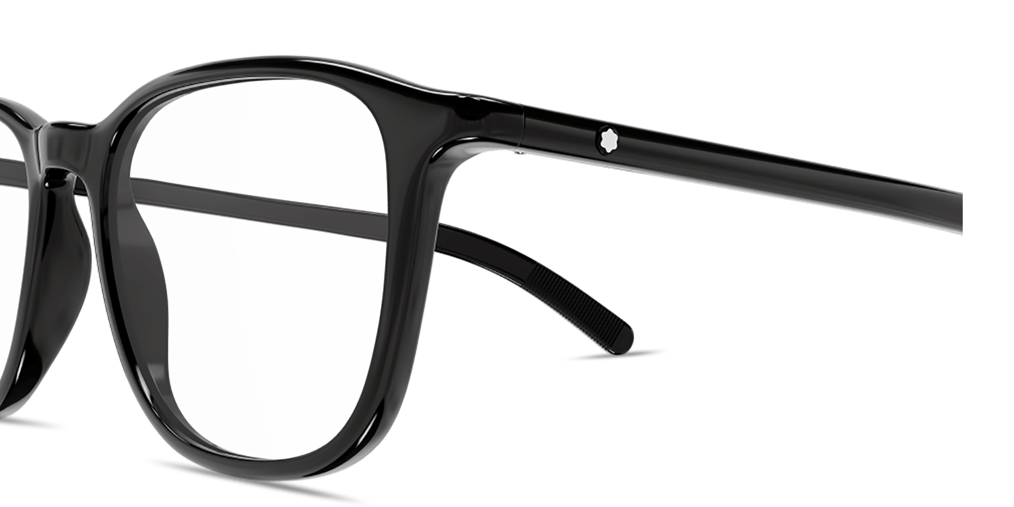 Shop MONTBLANC Snowcap Square Eyeglasses in Black online.