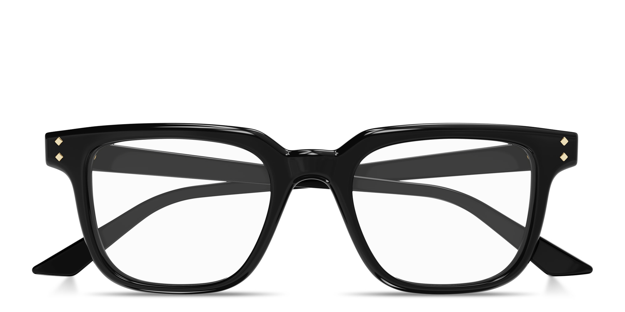 Shop GUCCI Logo Signature Square Eyeglasses in Black online.