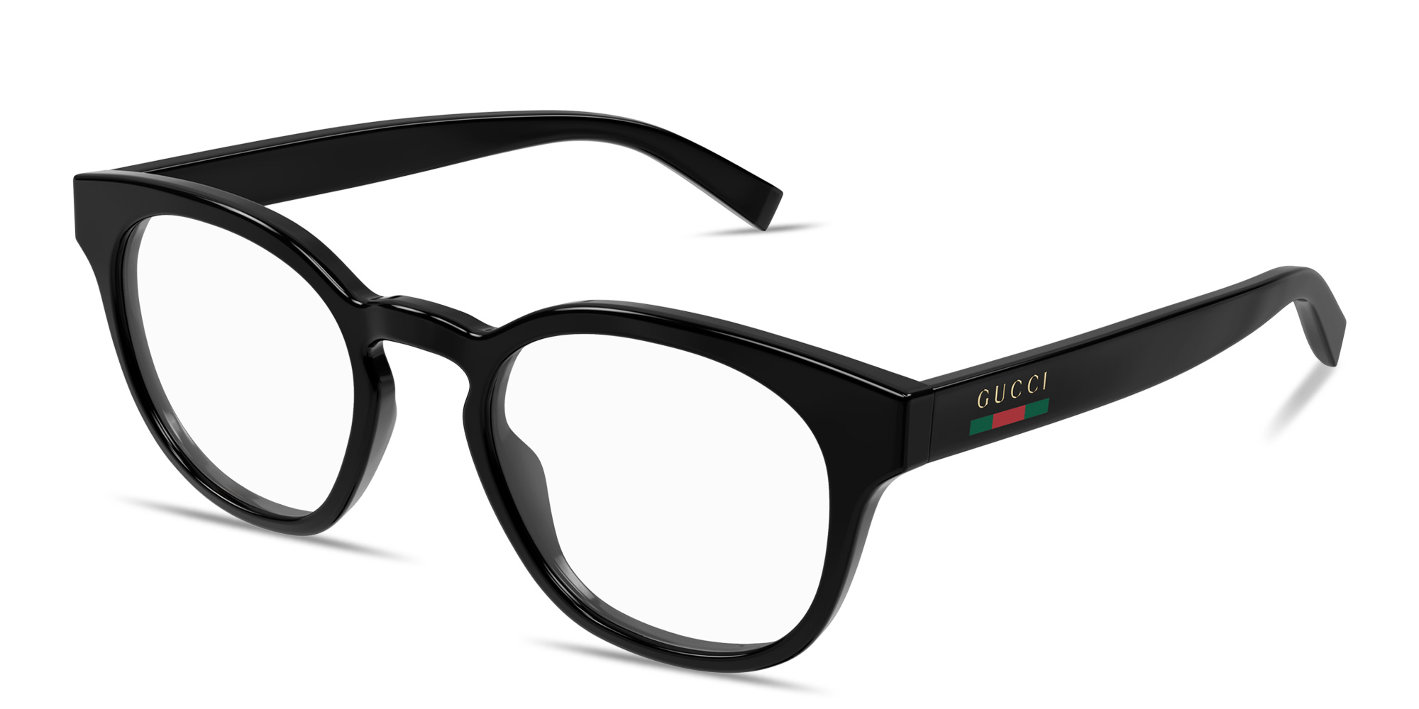 Shop GUCCI Web Square Eyeglasses in Black online.