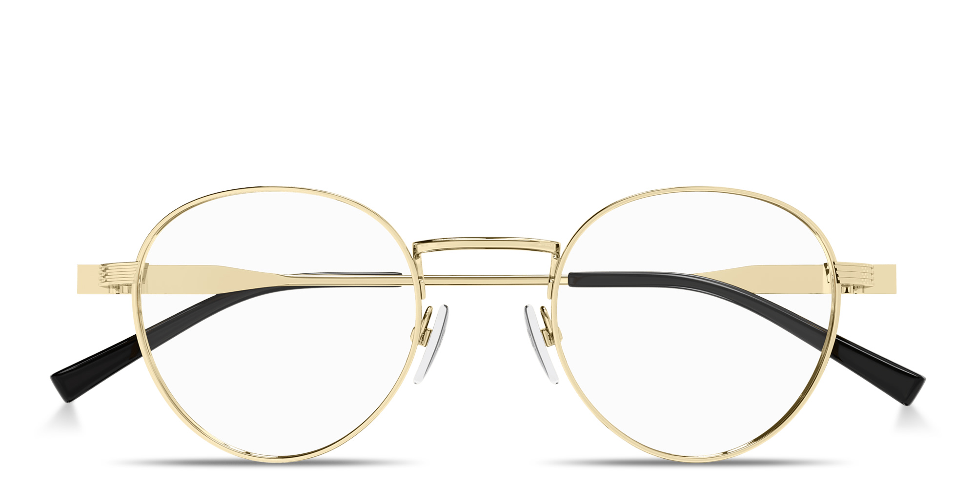 Shop GUCCI Web Panthos Eyeglasses in Gold online.