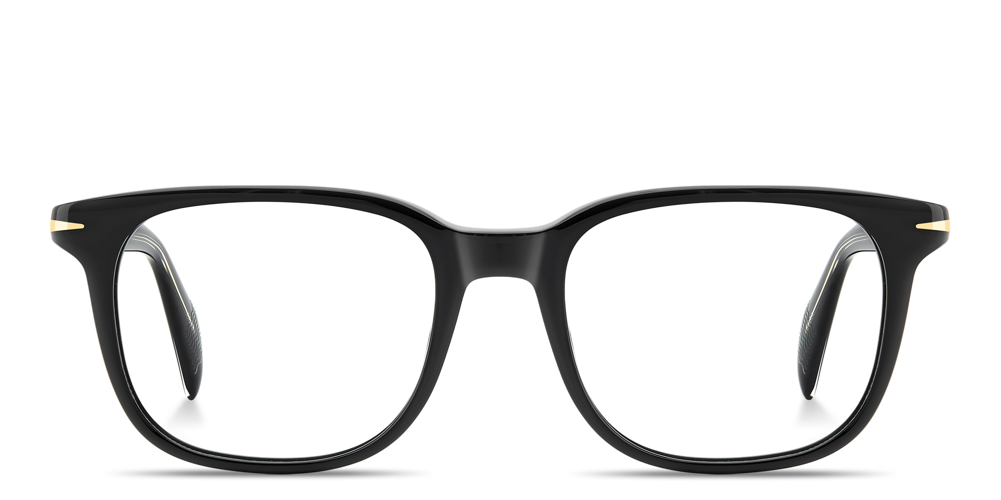 Shop DAVID BECKHAM Talisman Square Eyeglasses in Shiny Black online.