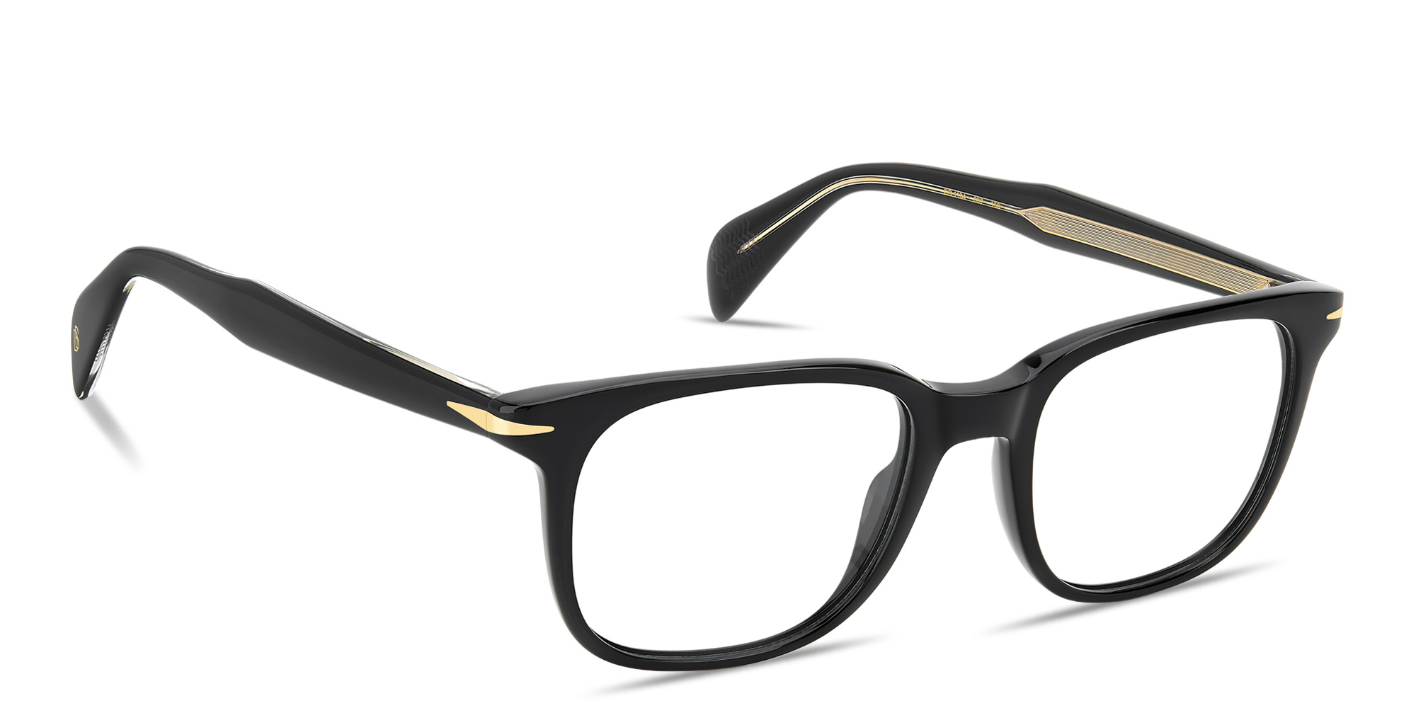 Shop DAVID BECKHAM Talisman Square Eyeglasses in Shiny Black online.