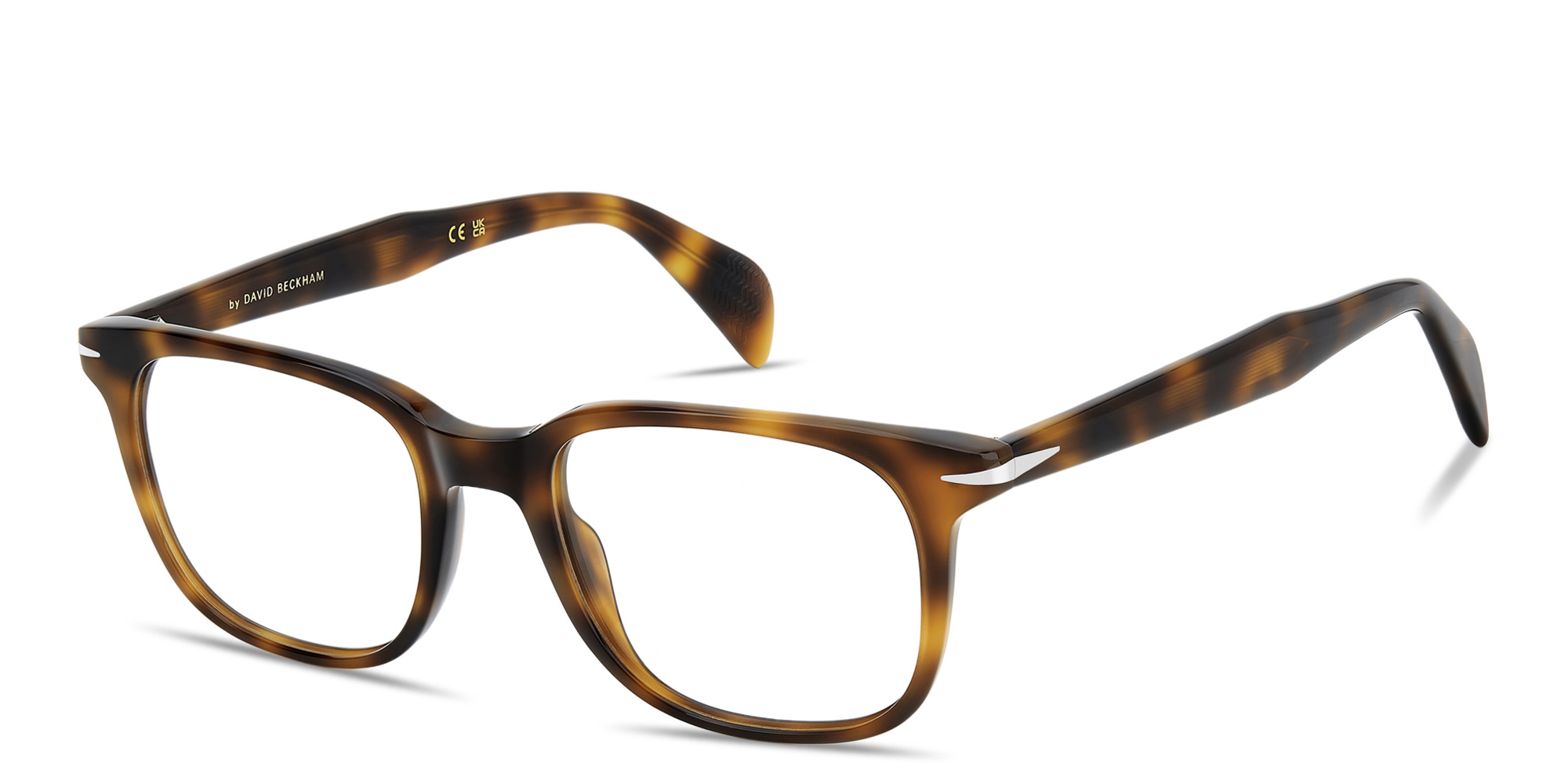 Shop DAVID BECKHAM Talisman Square Eyeglasses in Havana online.