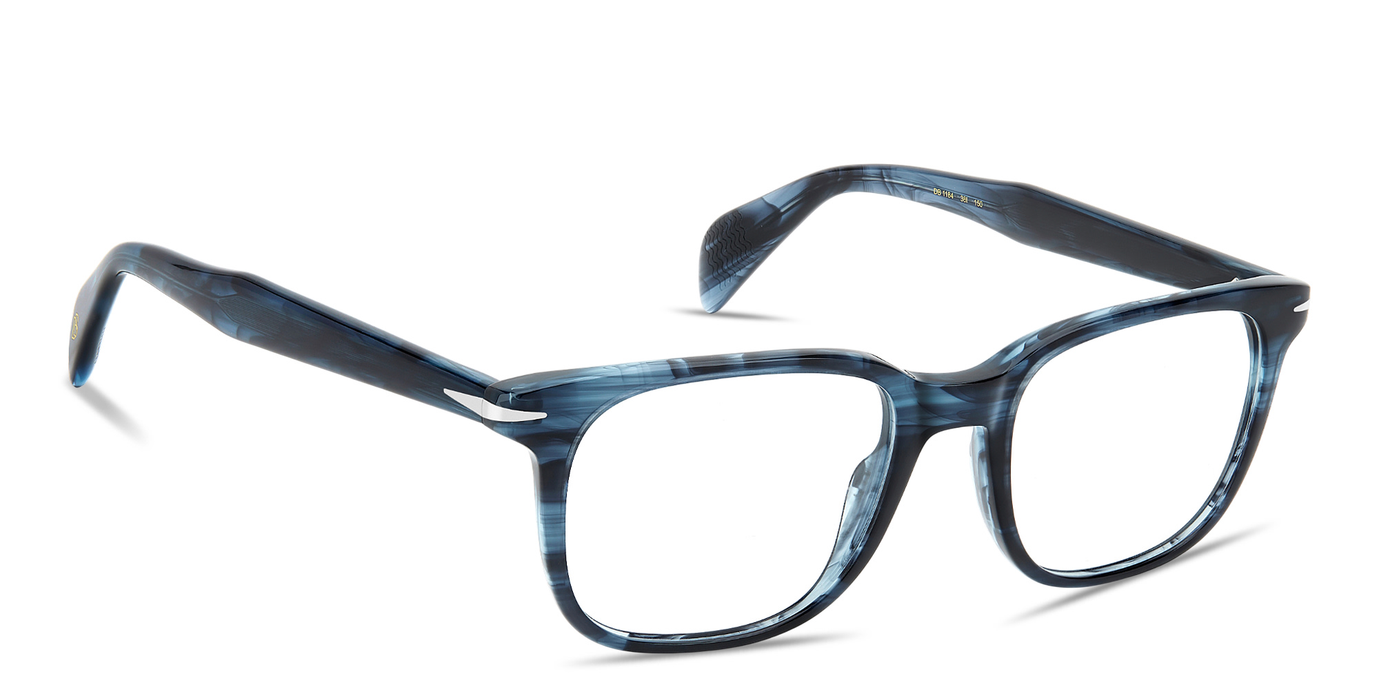 Shop DAVID BECKHAM Talisman Square Eyeglasses in Blue Horn online.