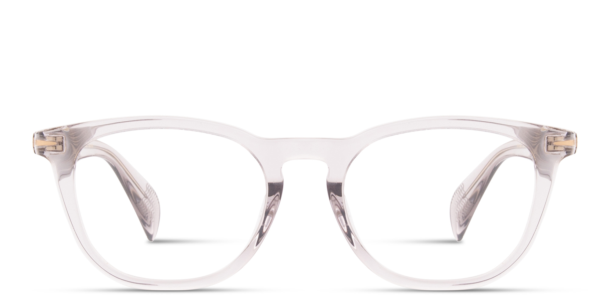 Shop DAVID BECKHAM Talisman Rectangle Eyeglasses in Transparent Grey online.