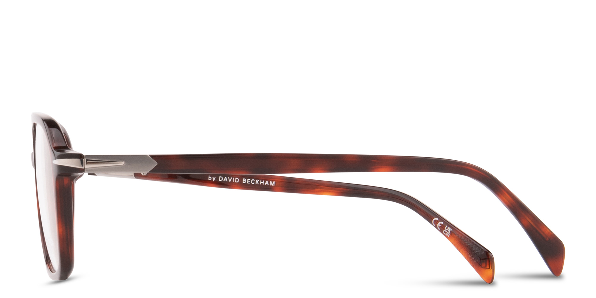 Shop DAVID BECKHAM Talisman Square Eyeglasses in Havana online.