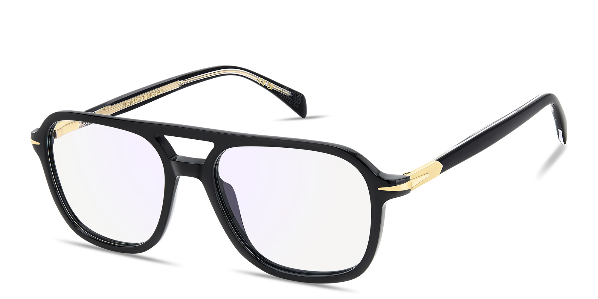 Shop DAVID BECKHAM Talisman Square Eyeglasses in Black online.