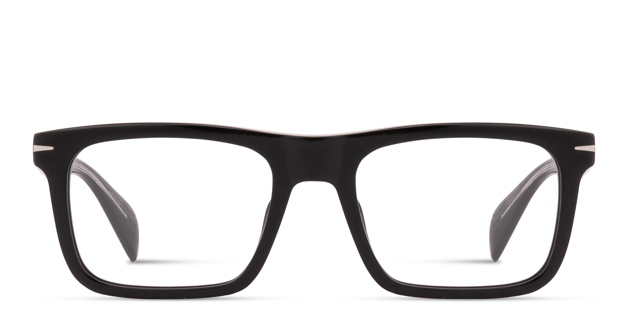 Shop DAVID BECKHAM Talisman Rectangle Eyeglasses in Black online.