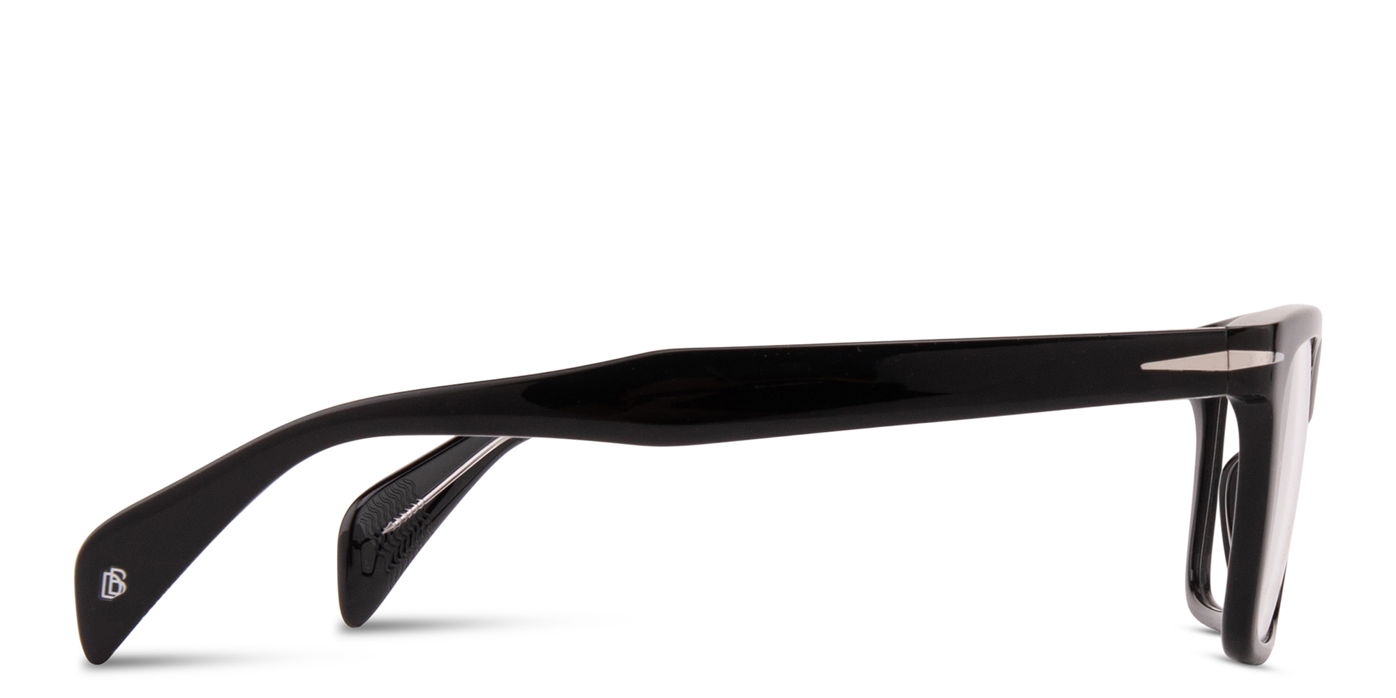 Shop DAVID BECKHAM Talisman Rectangle Eyeglasses in Black online.