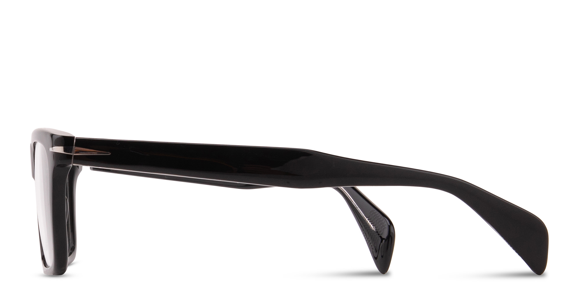 Shop DAVID BECKHAM Talisman Rectangle Eyeglasses in Black online.