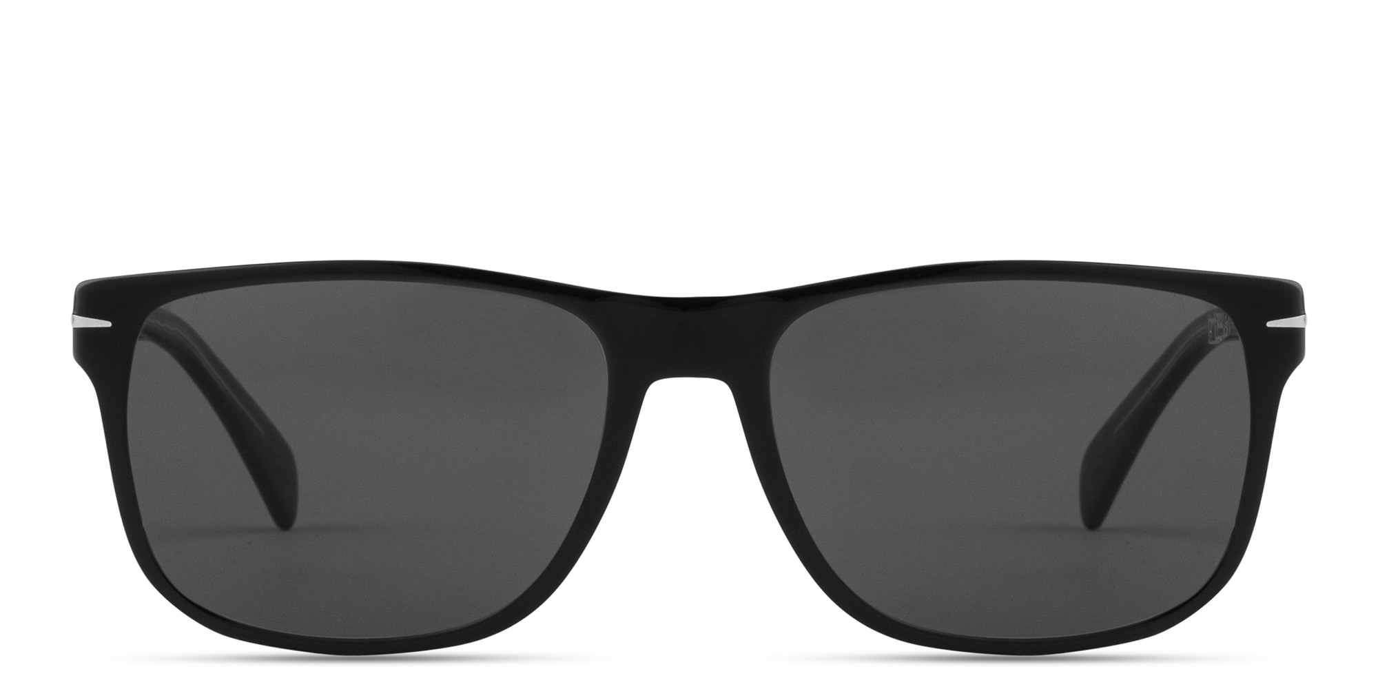 Shop DAVID BECKHAM Clip-On Wide Rectangle Eyeglasses in Black online.