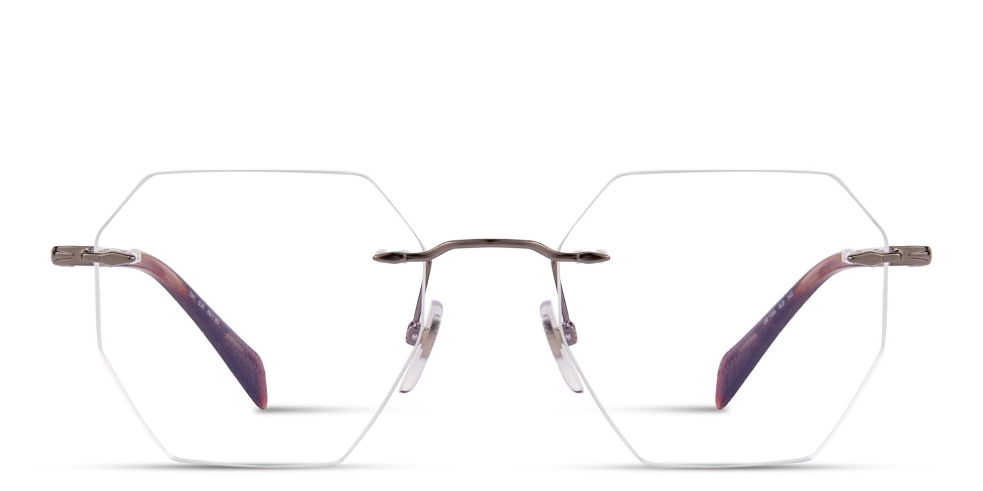 Shop DAVID BECKHAM Talisman Rimless Irregular Eyeglasses in Ruthenium online.