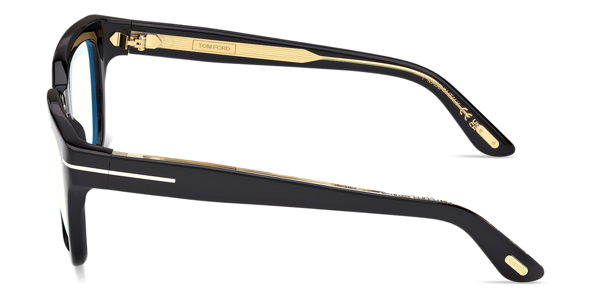 Shop TOM FORD T Logo Square Eyeglasses in Black online.