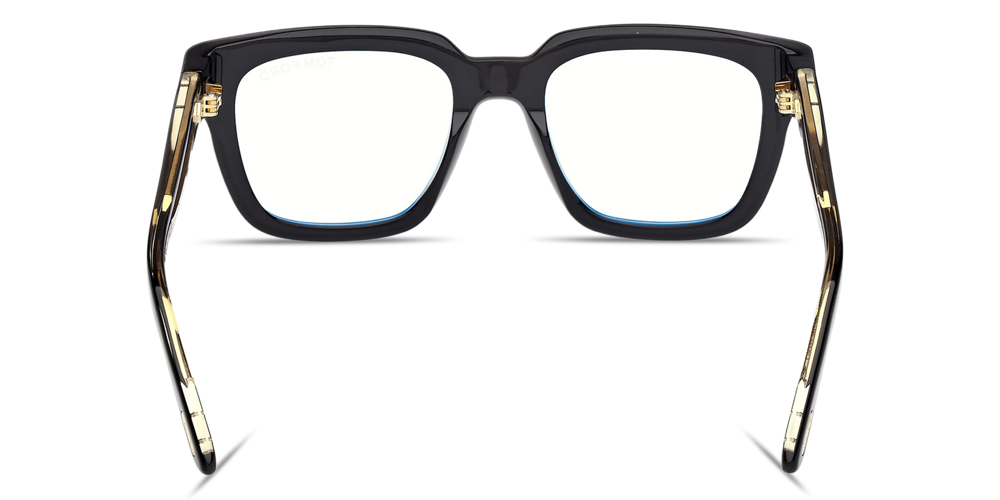 Shop TOM FORD T Logo Square Eyeglasses in Black online.