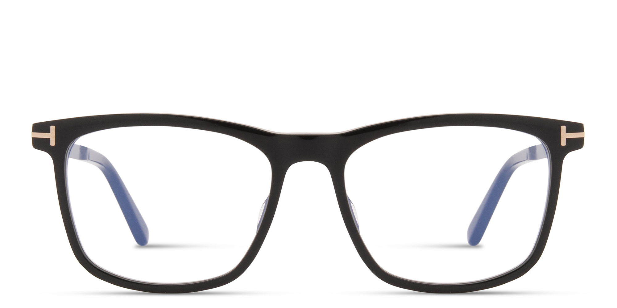 Shop TOM FORD T Logo Square Eyeglasses in Black online.