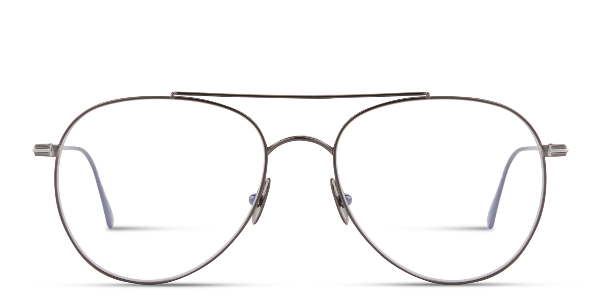 Shop TOM FORD T Logo Pilot Eyeglasses in Gunmetal online.