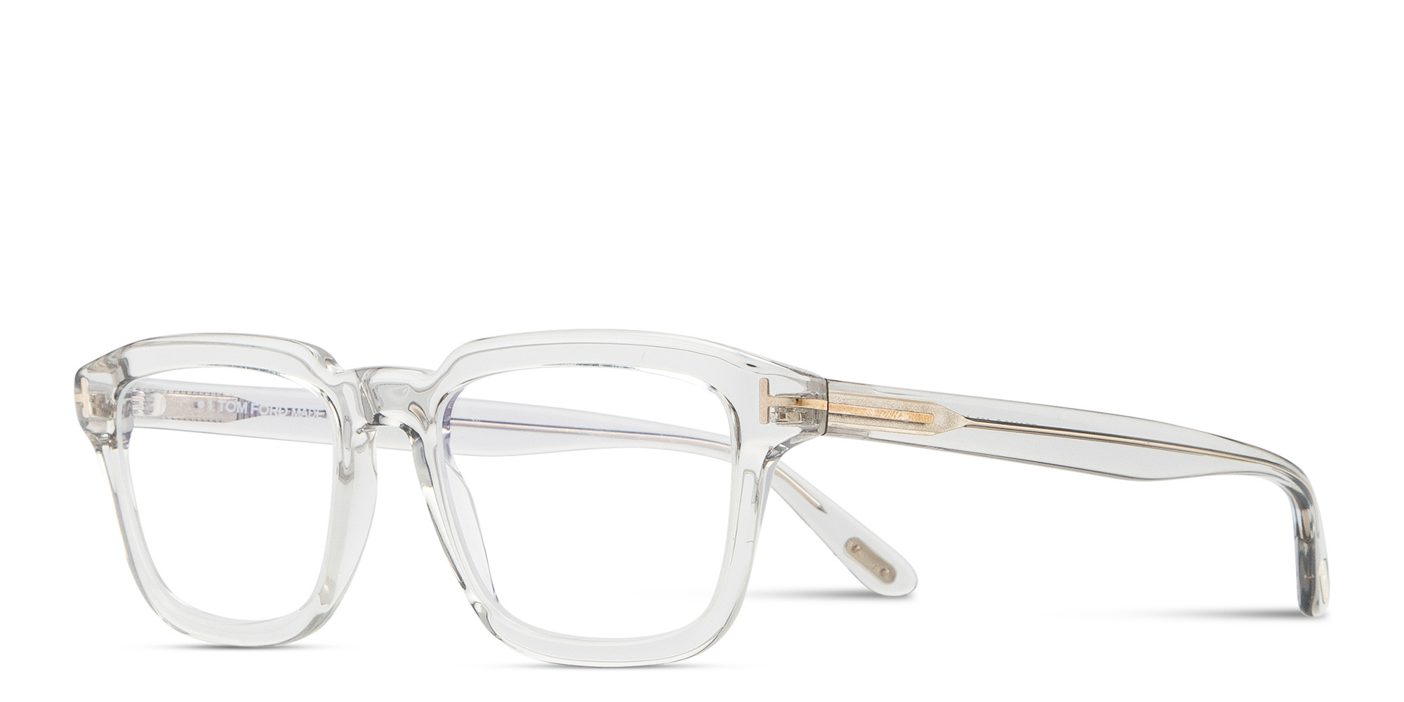 TOM FORD T Emblem Rectangle Eyeglasses in Transparent Grey – Product Photo 2