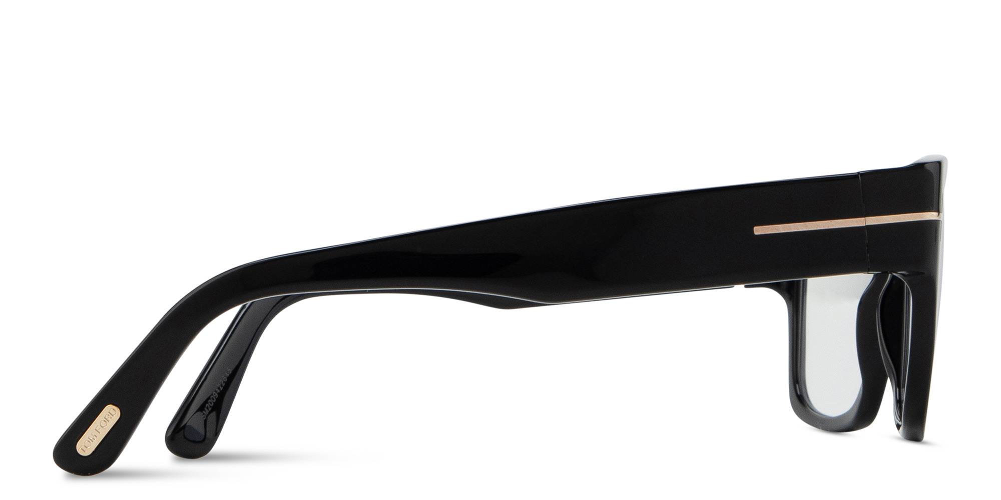 Shop TOM FORD T Emblem Wide Rectangle Eyeglasses in Black online.
