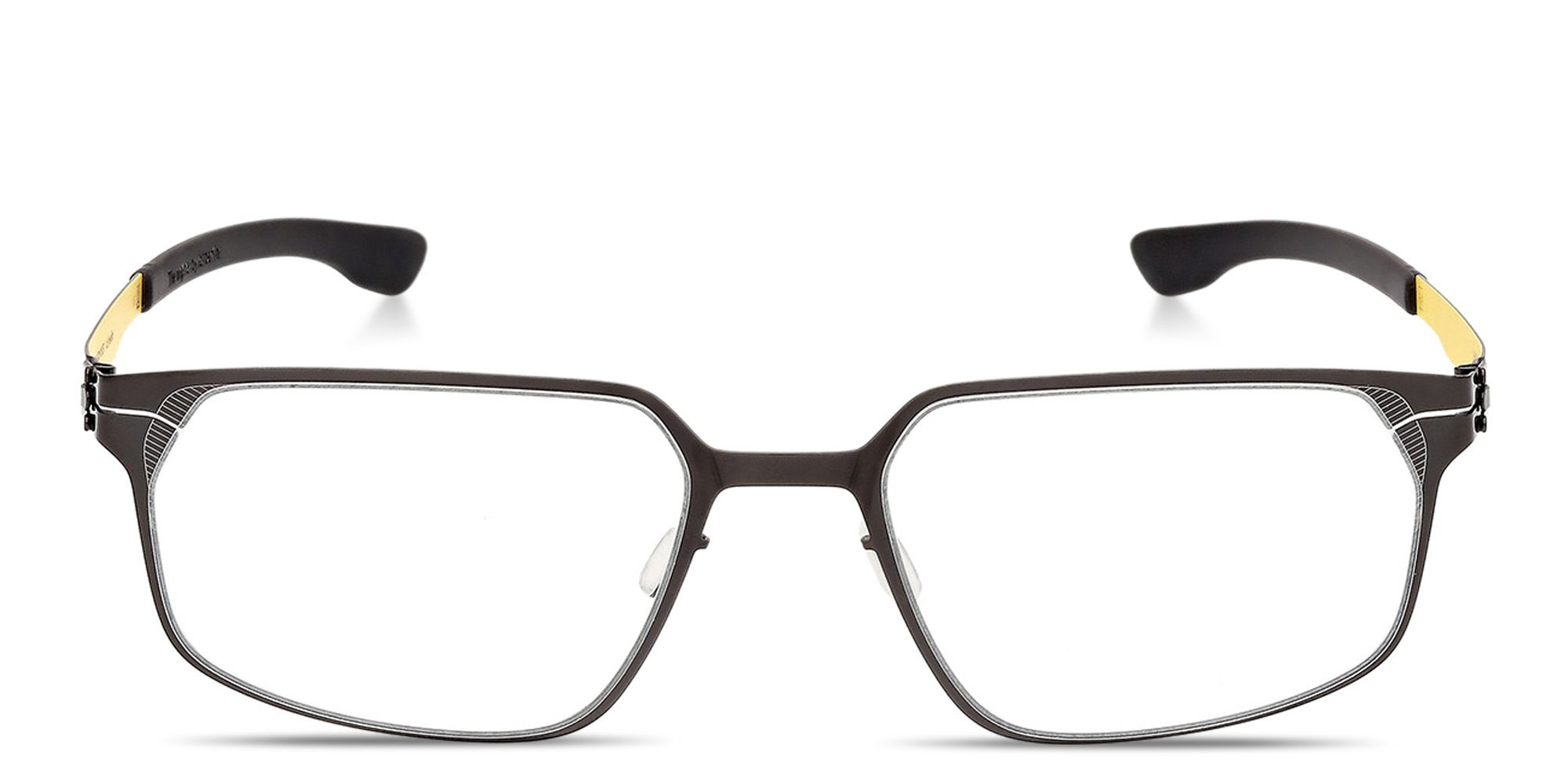 ic! berlin AMG 12 Square Eyeglasses in Shiny Gunmetal – Product Photo 1