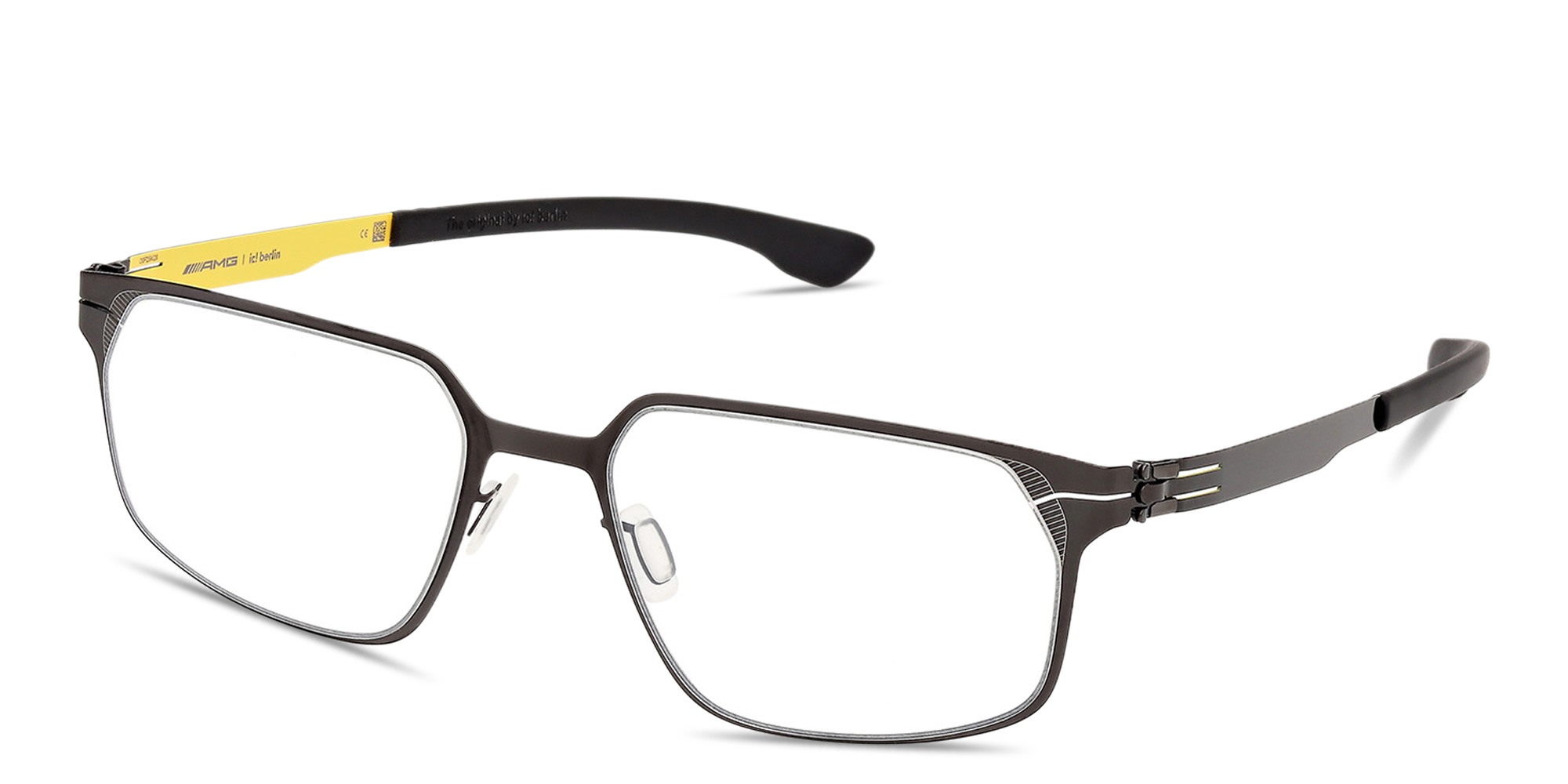 ic! berlin AMG 12 Square Eyeglasses in Shiny Gunmetal – Product Photo 2