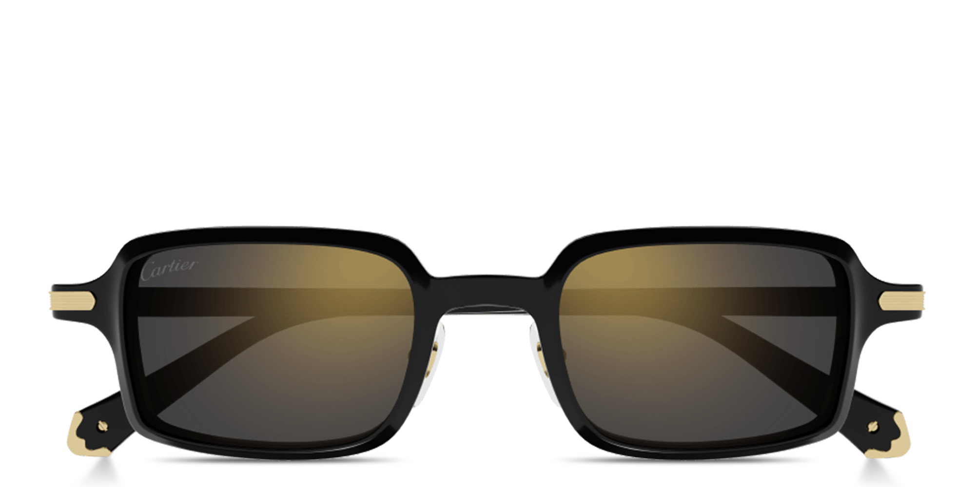 Shop Cartier Première de Cartier Unisex Rectangle Sunglasses in Black online.