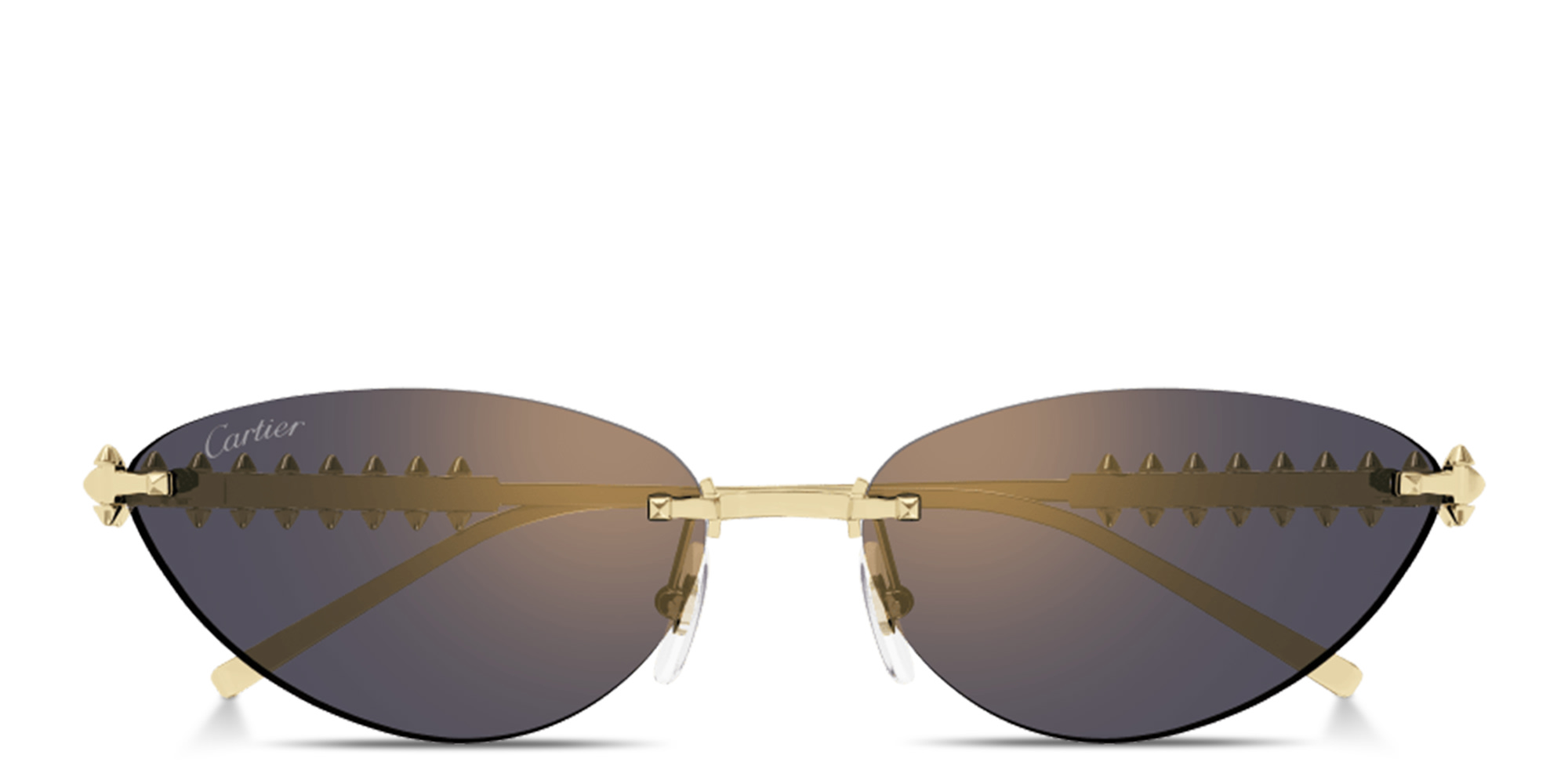 Cartier Clash de Cartier Rimless Cat-Eye Sunglasses in Gold – Product Photo 1
