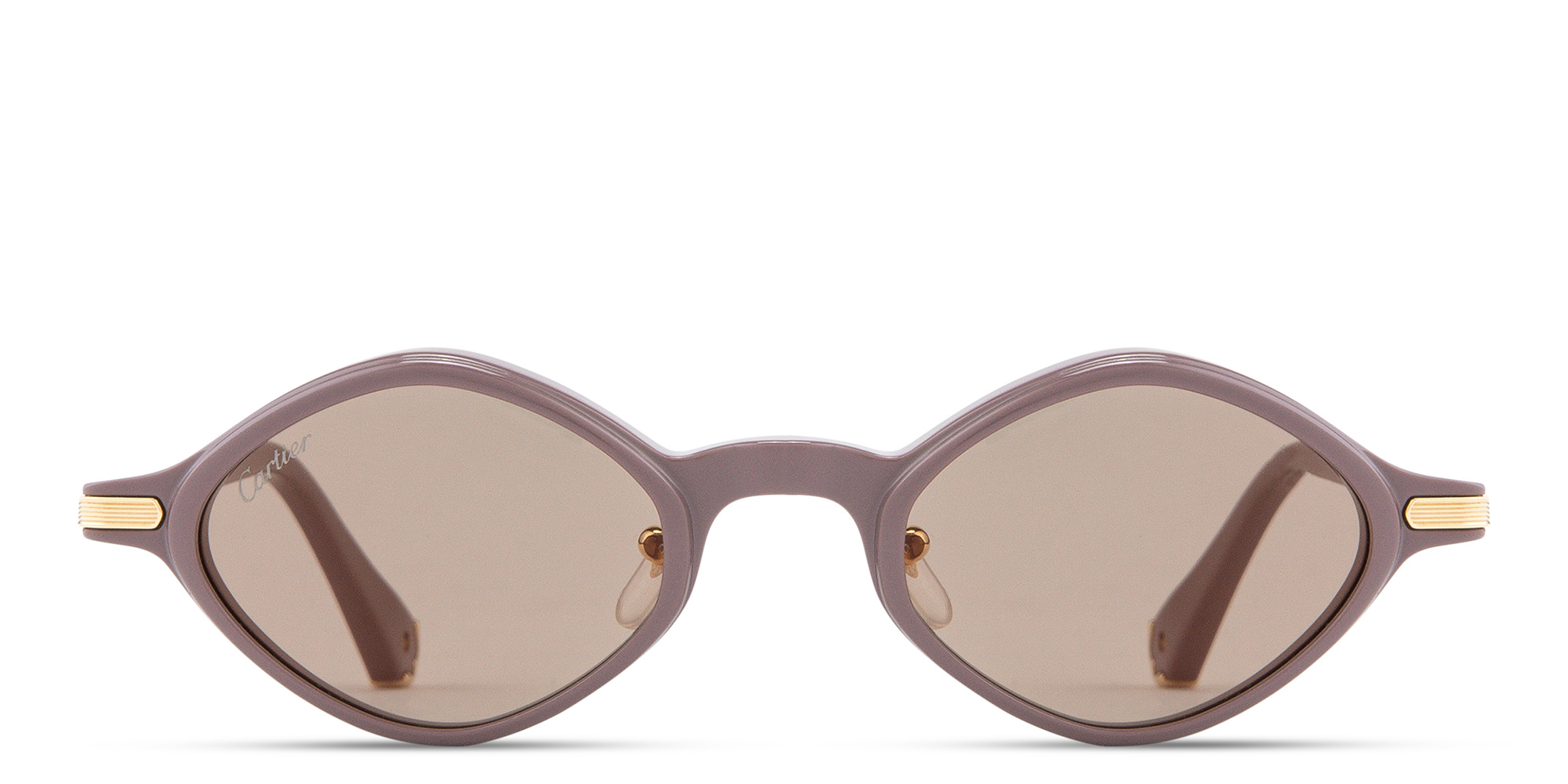 Shop Cartier Première de Cartier Unisex Irregular Sunglasses in Violet online.