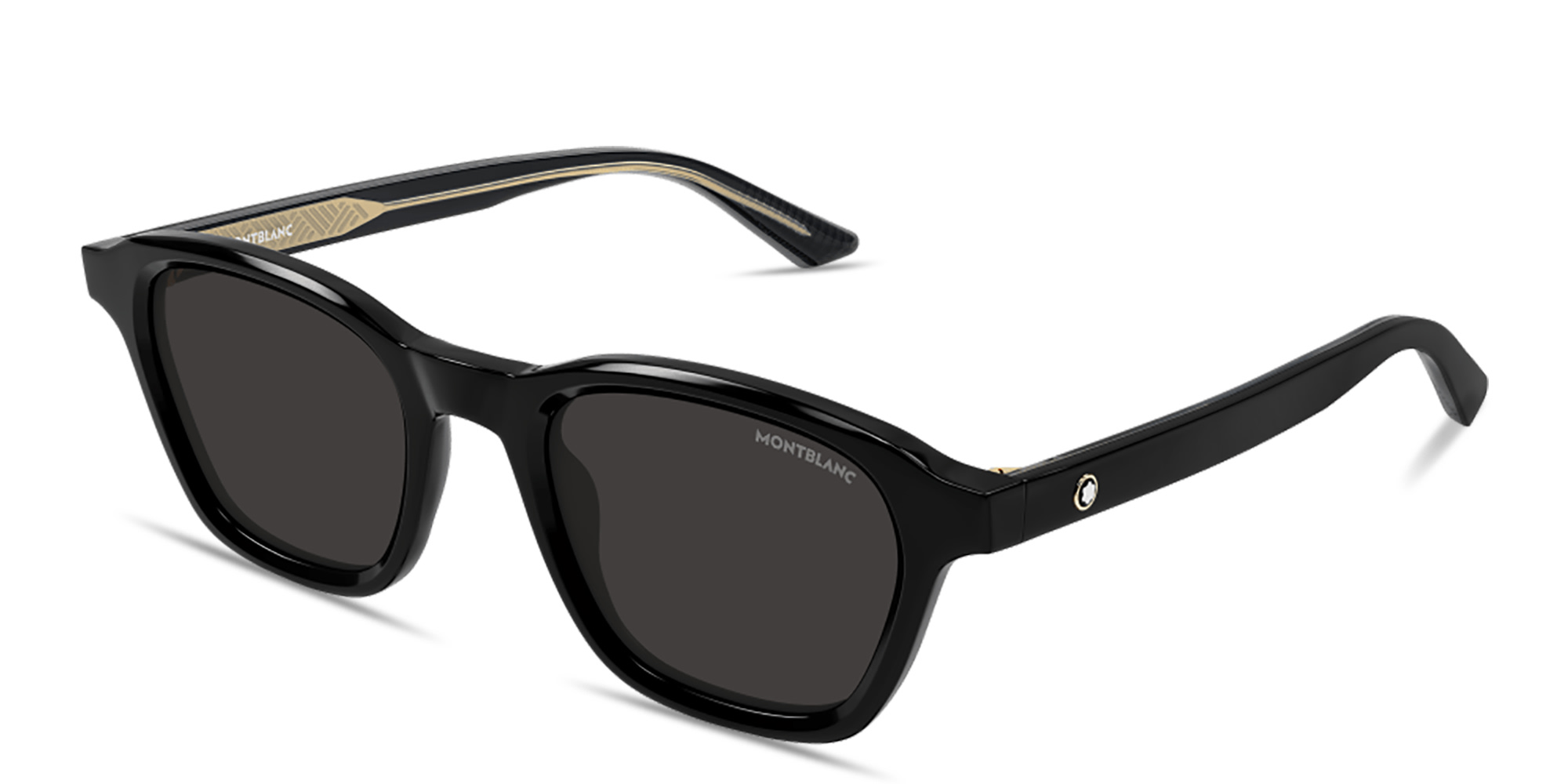 Shop MONTBLANC Snowcap Panthos Sunglasses in Black online.