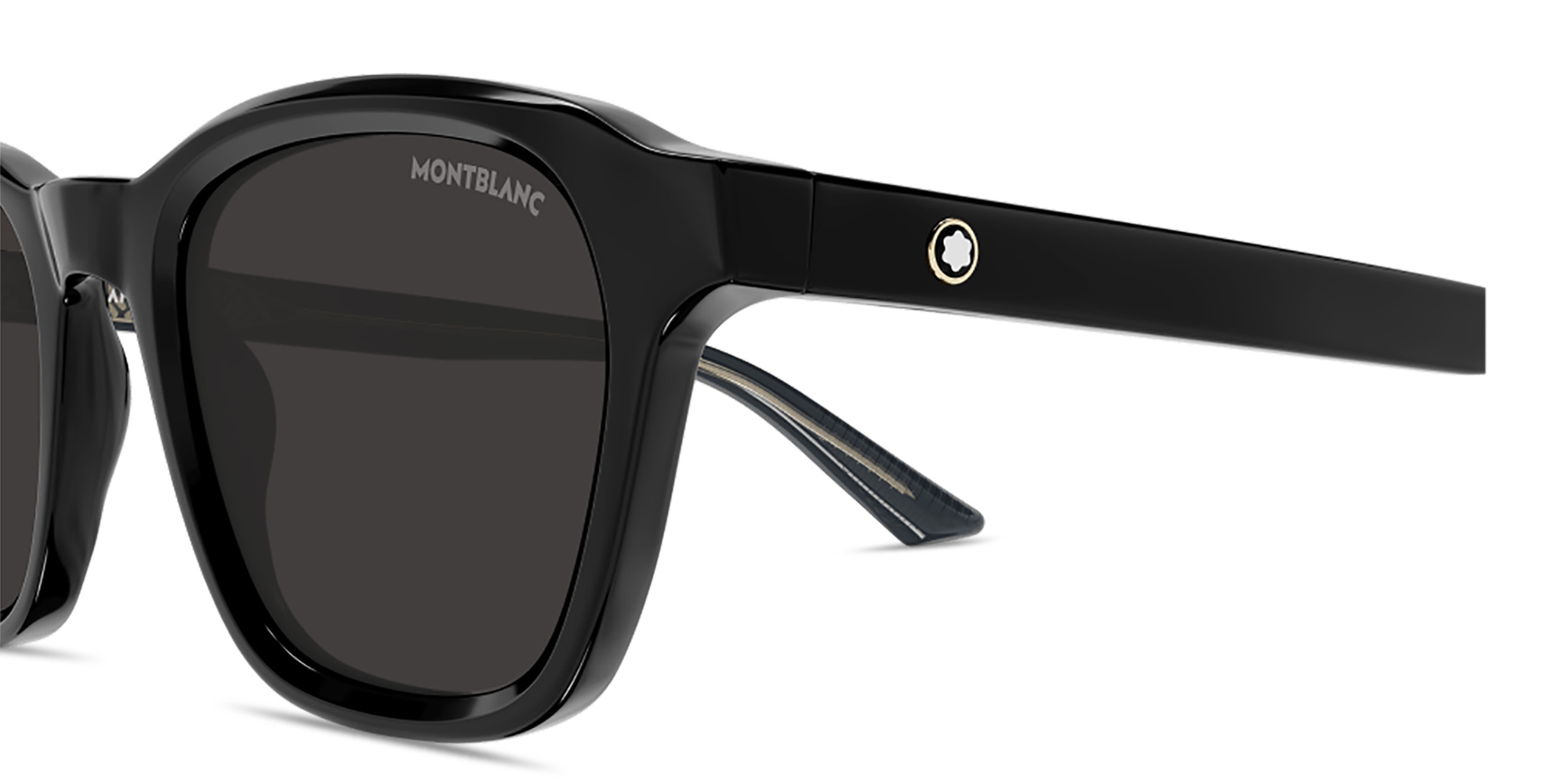 Shop MONTBLANC Snowcap Panthos Sunglasses in Black online.