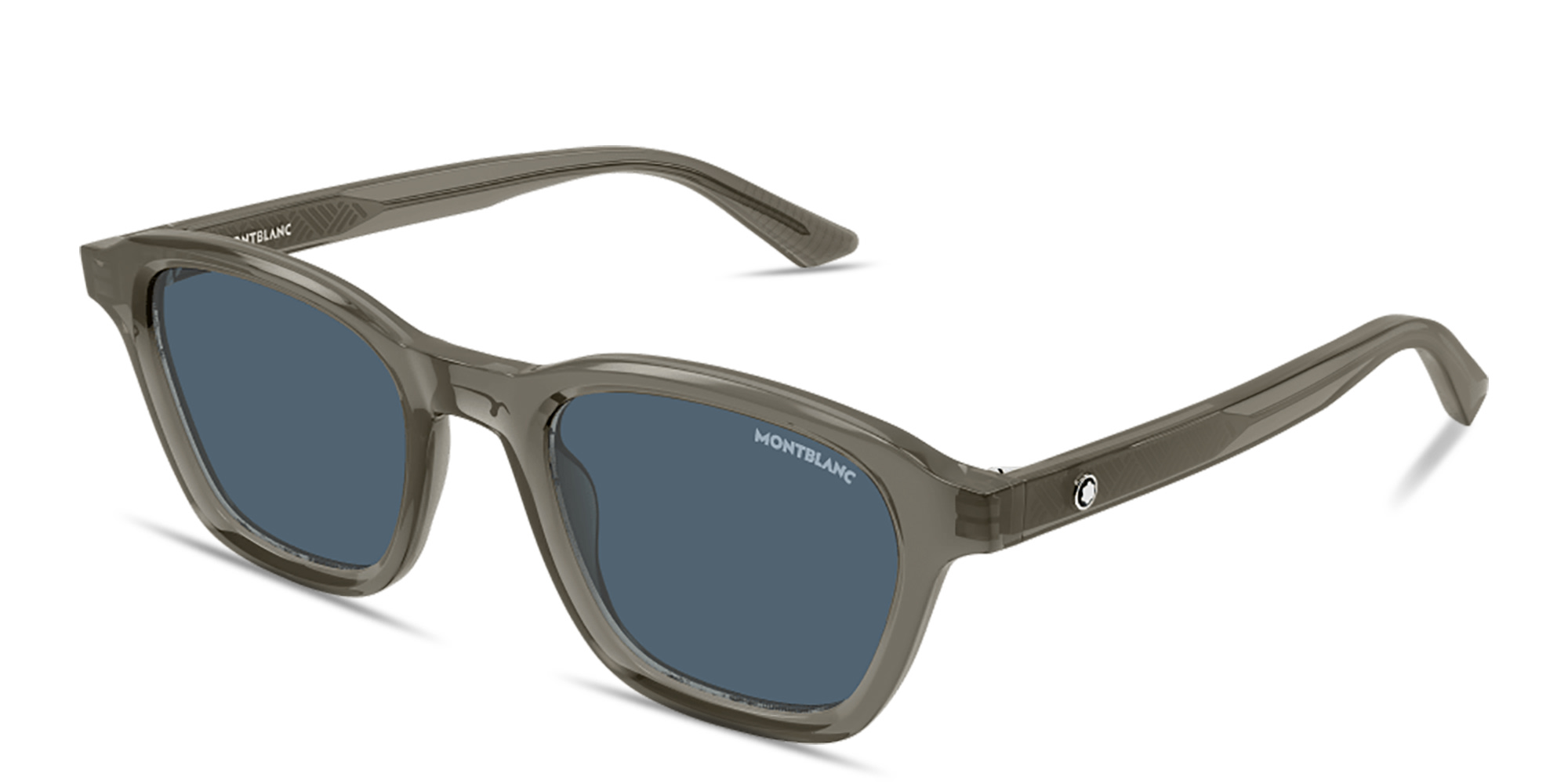 Shop MONTBLANC Snowcap Panthos Sunglasses in Grey online.
