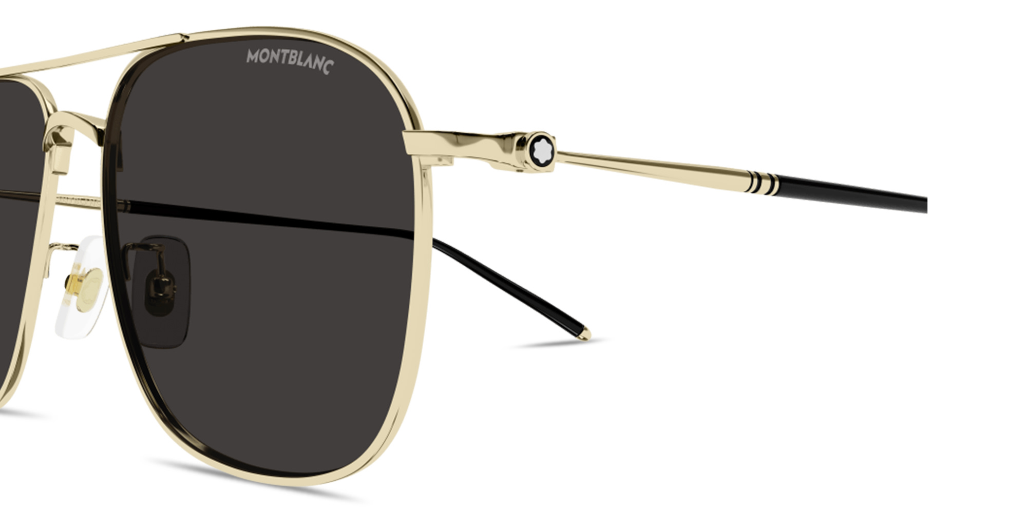 Shop MONTBLANC Meisterstück Pilot Sunglasses in Gold online.