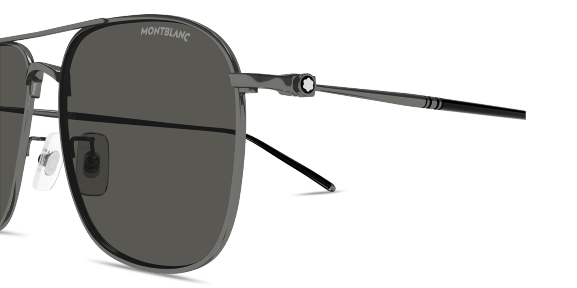 Shop MONTBLANC Meisterstück Pilot Sunglasses in Ruthenium online.