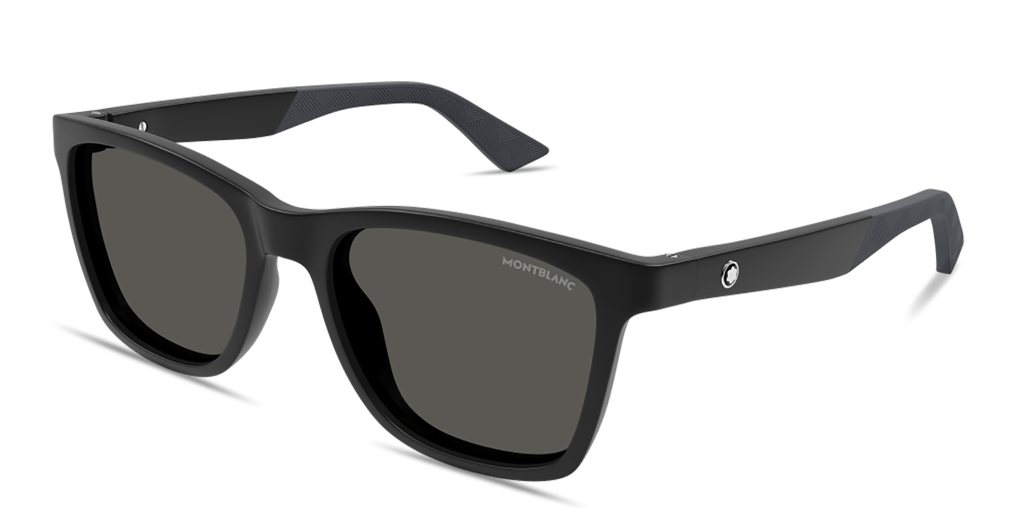 MONTBLANC Snowcap Rectangle Sunglasses in Black – Product Photo 2