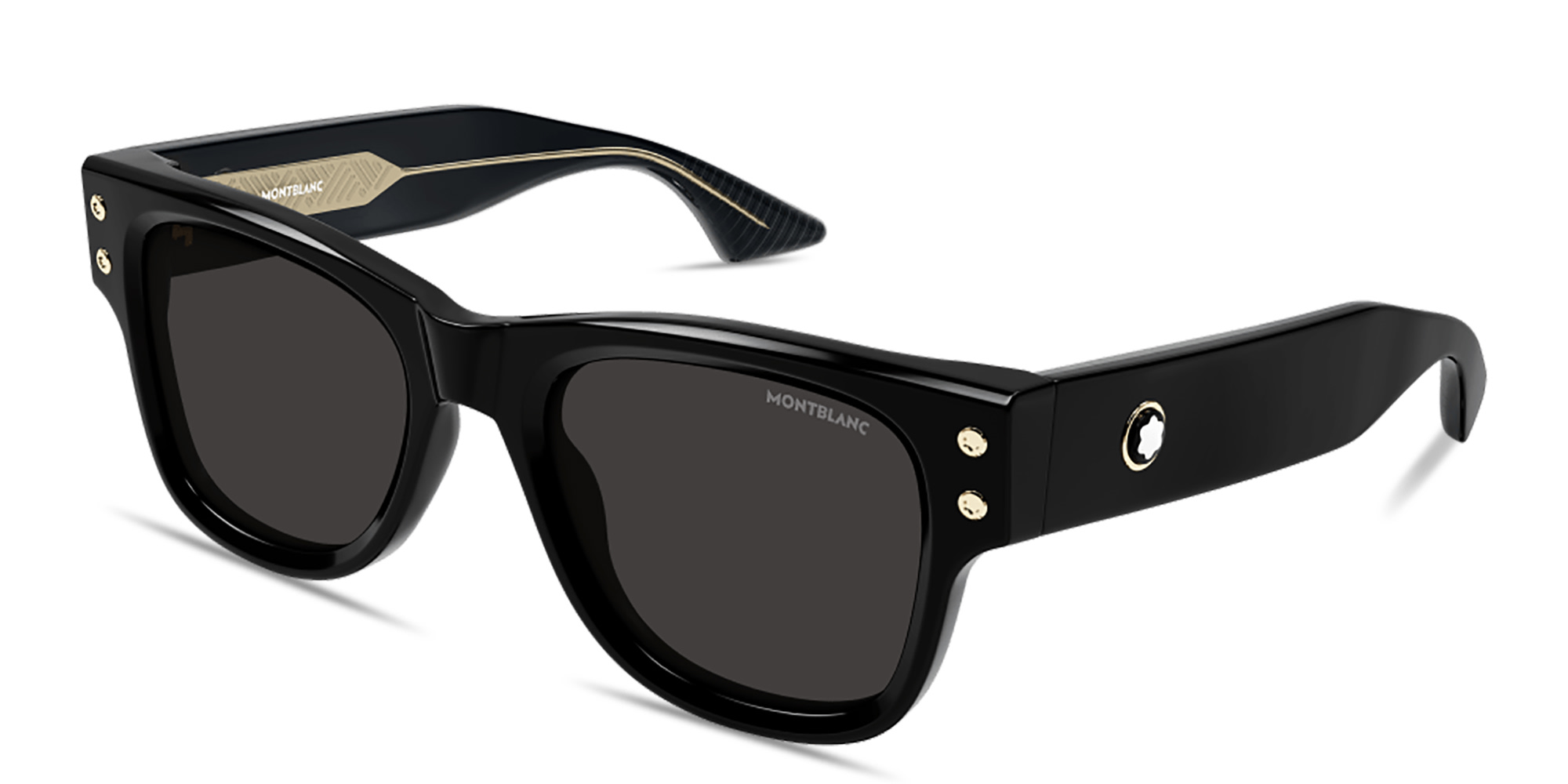 MONTBLANC Snowcap Rectangle Sunglasses in Black – Product Photo 2
