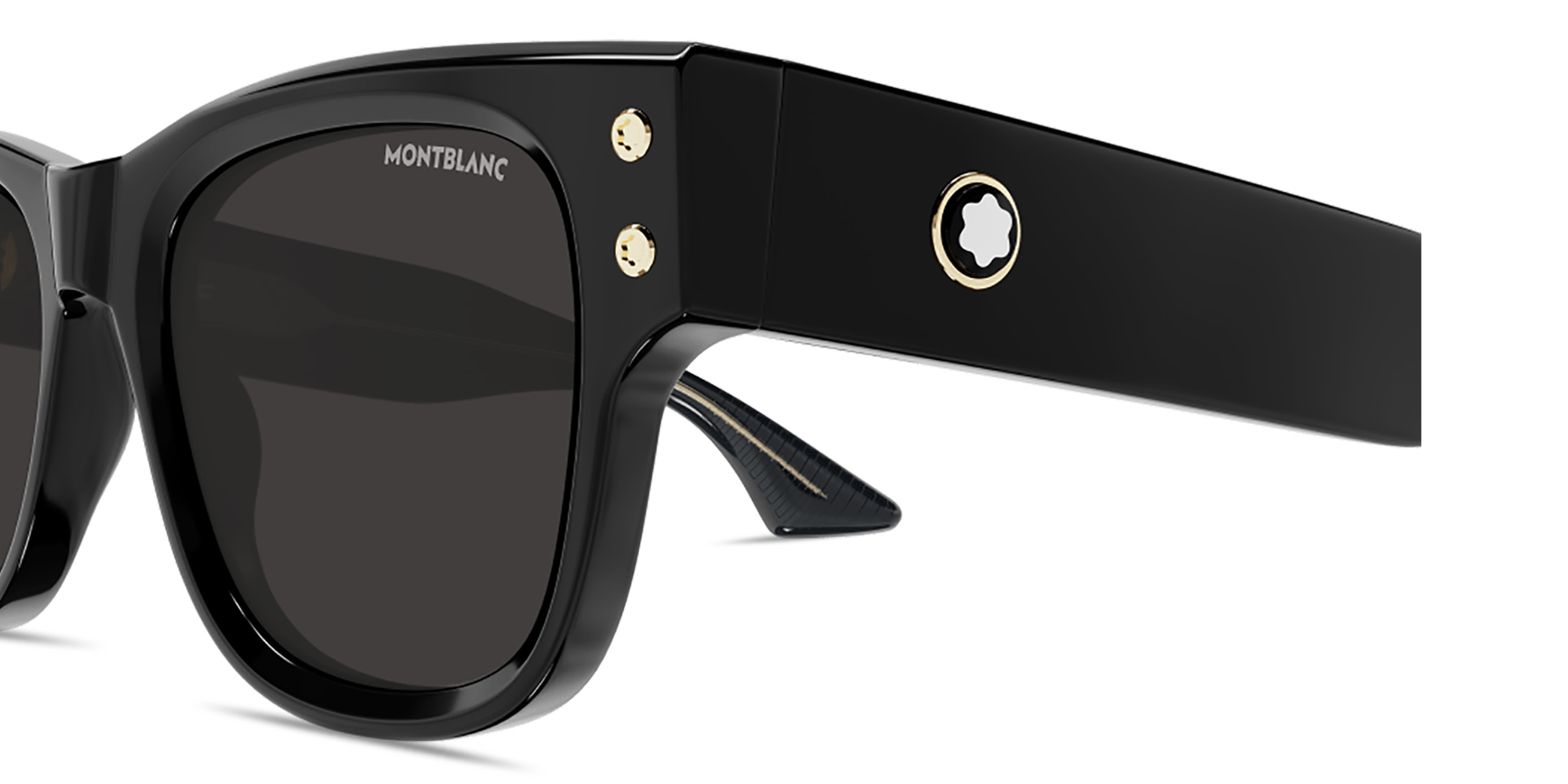 MONTBLANC Snowcap Rectangle Sunglasses in Black – Product Photo 3